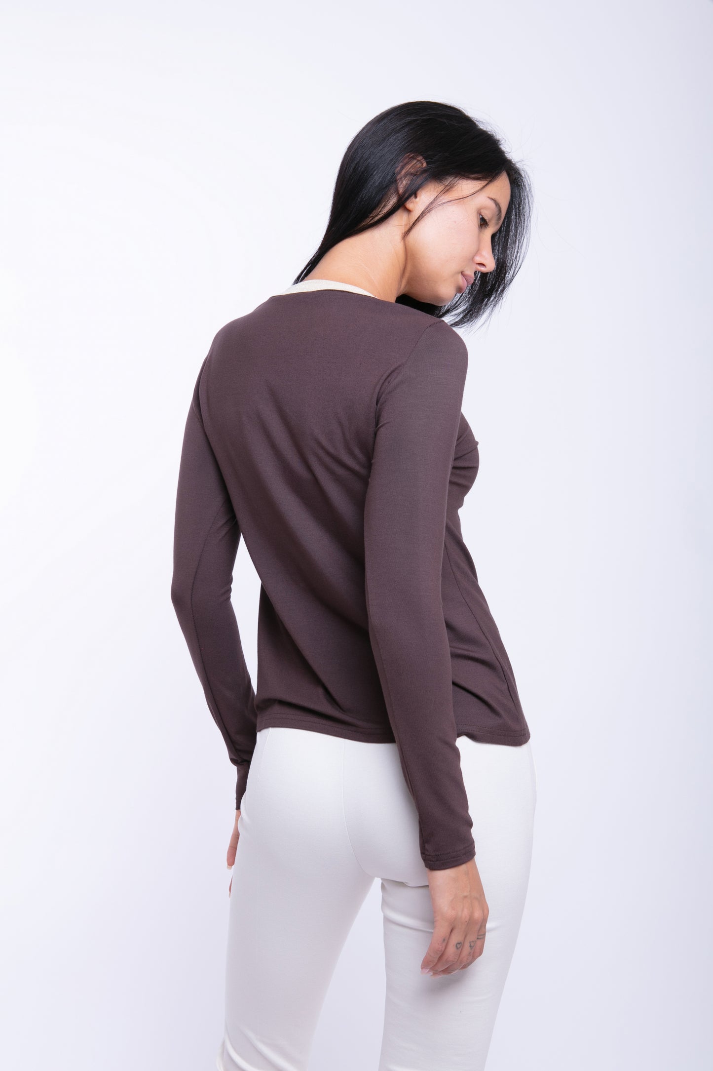 MAGLIA SCOLLO V LUREX