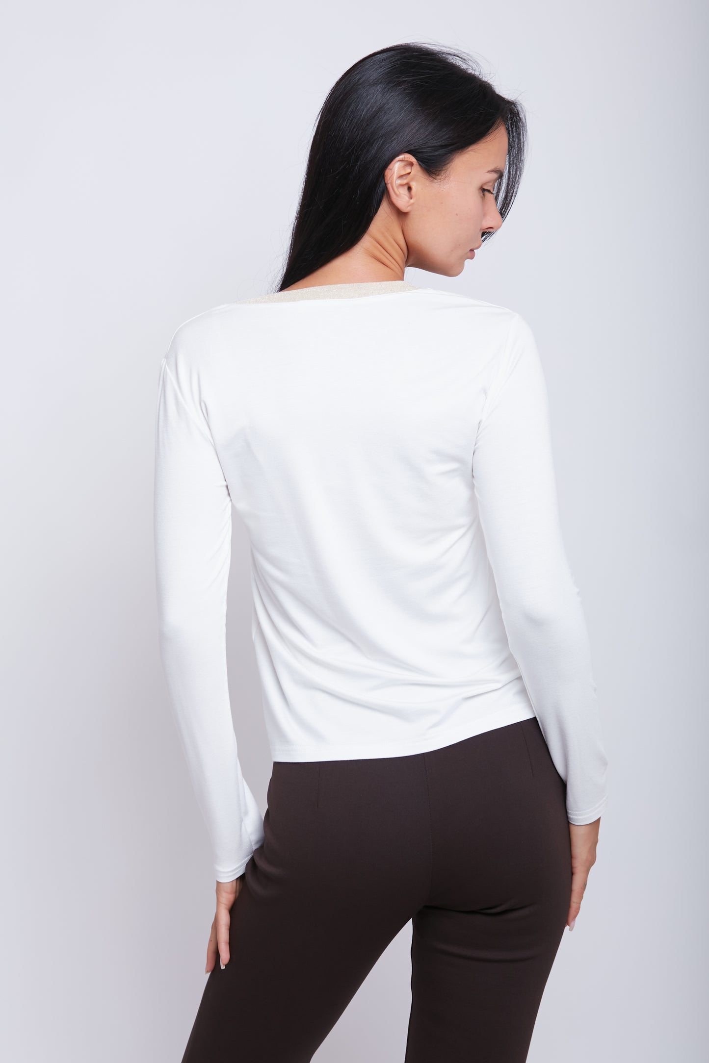 MAGLIA SCOLLO V LUREX