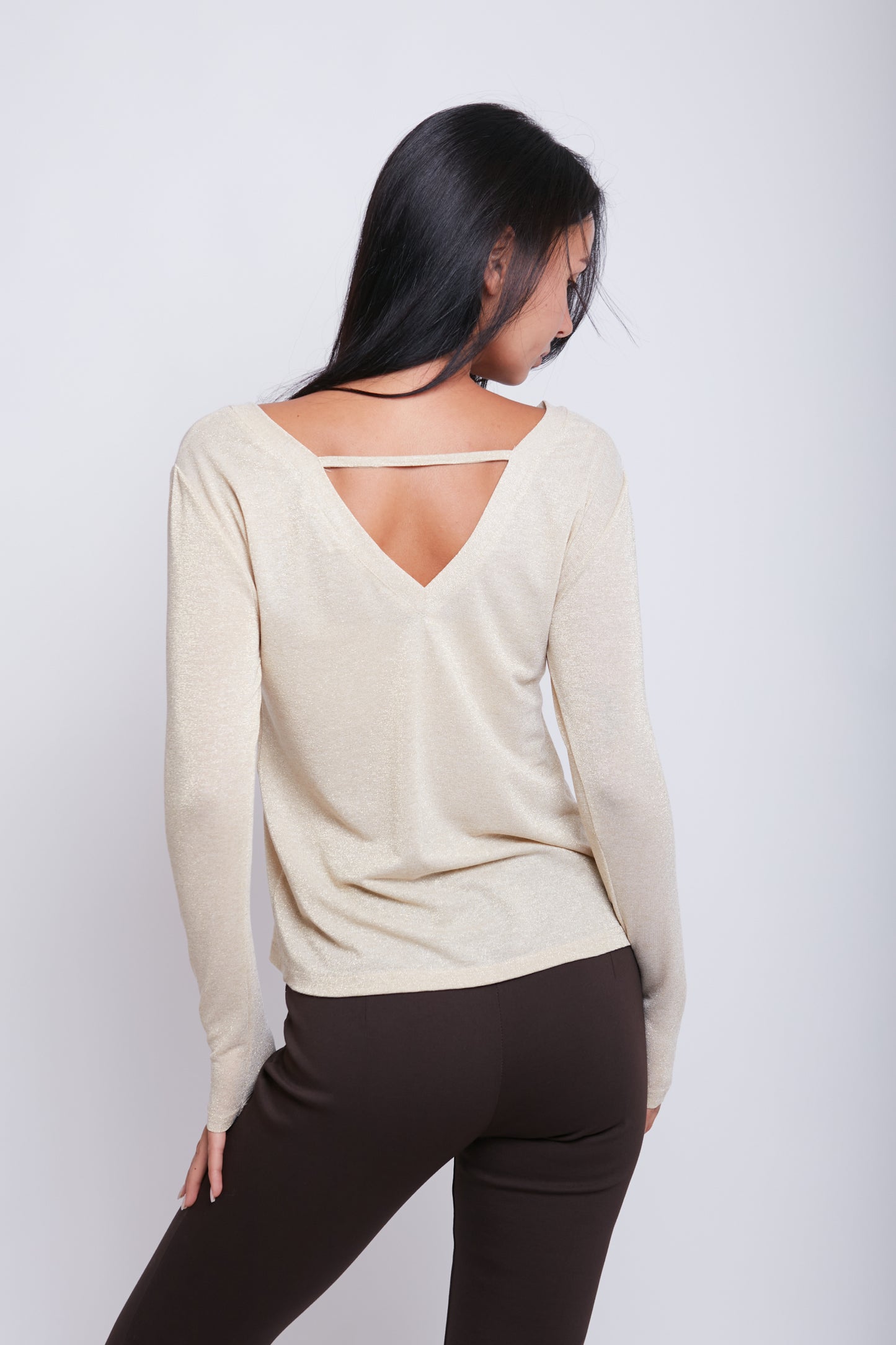 MAGLIA LUREX SCOLLO V