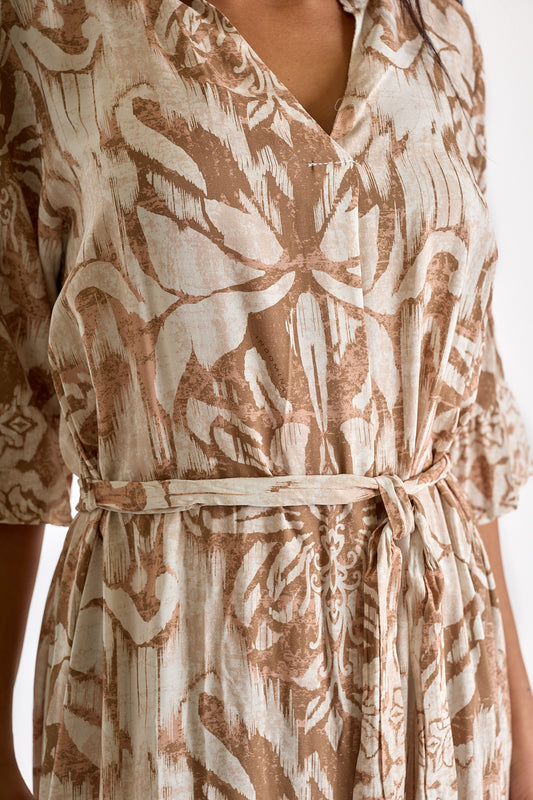 ABITO LUNGO FANTASIA|Colore:Sabbia