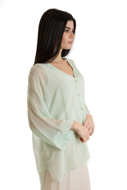 CAMICIA SETA|Colore:Menta