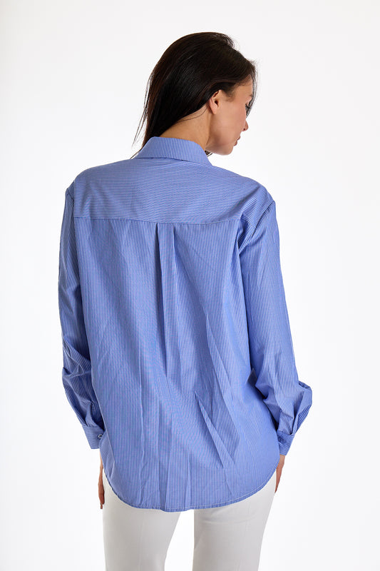 CAMICIA RIGHE CON CRAVATTA|Colore:Celeste
