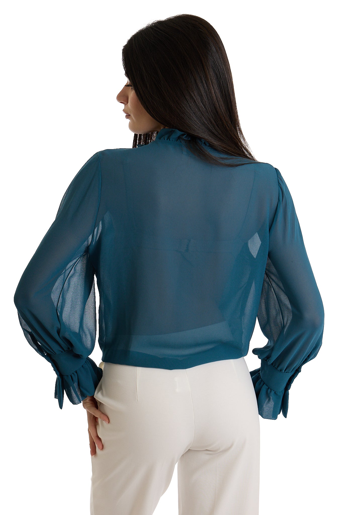 CAMICIA PERLINE|Colore:Blu