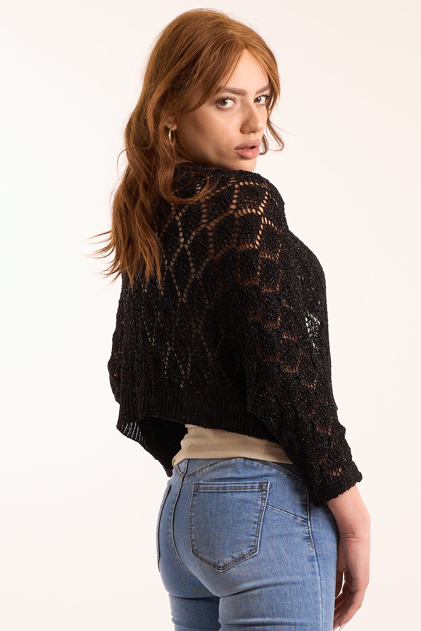 Cardigan corto lurex