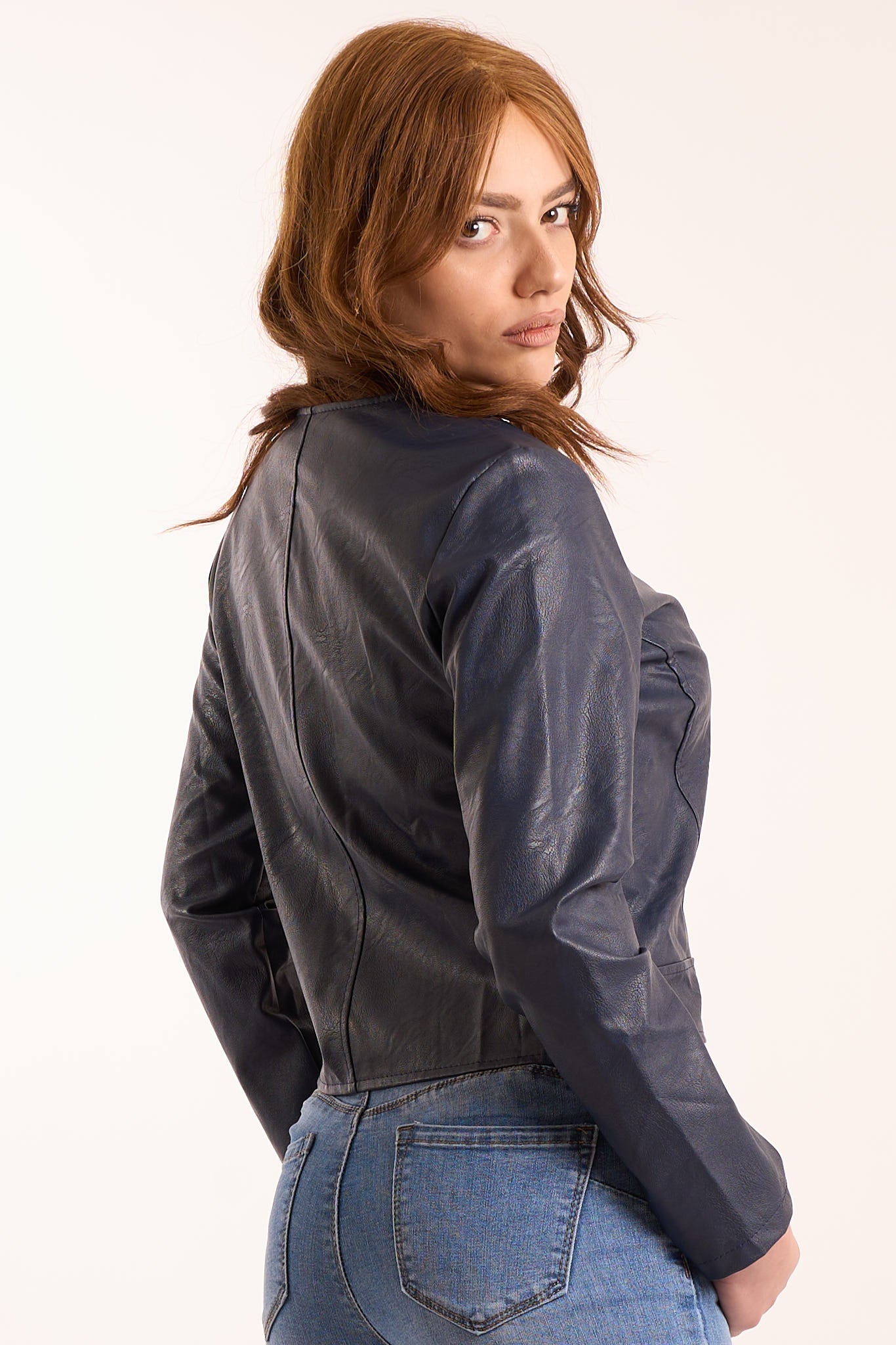 Giacca ecopelle zip