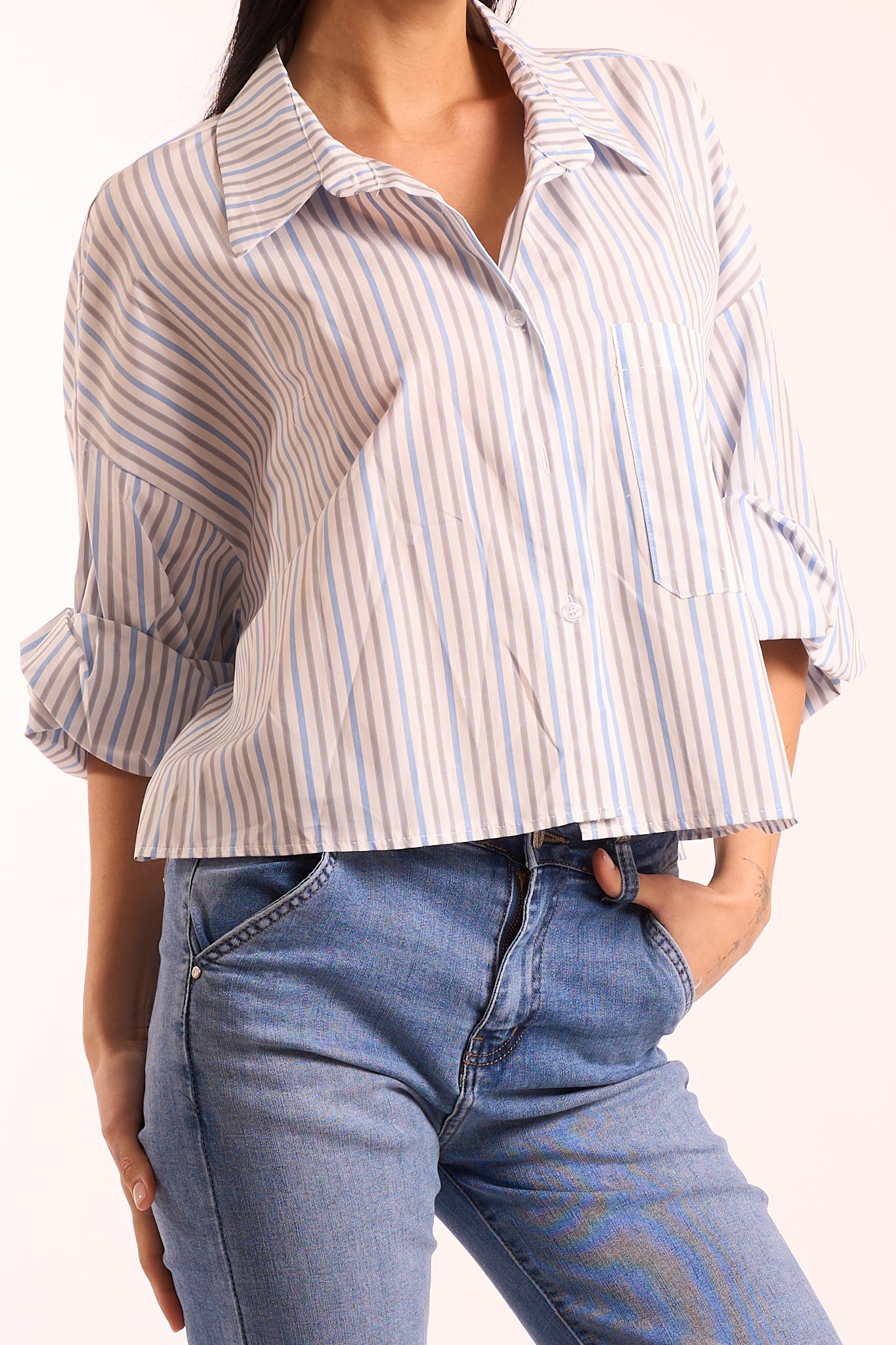 Camicia righe corta
