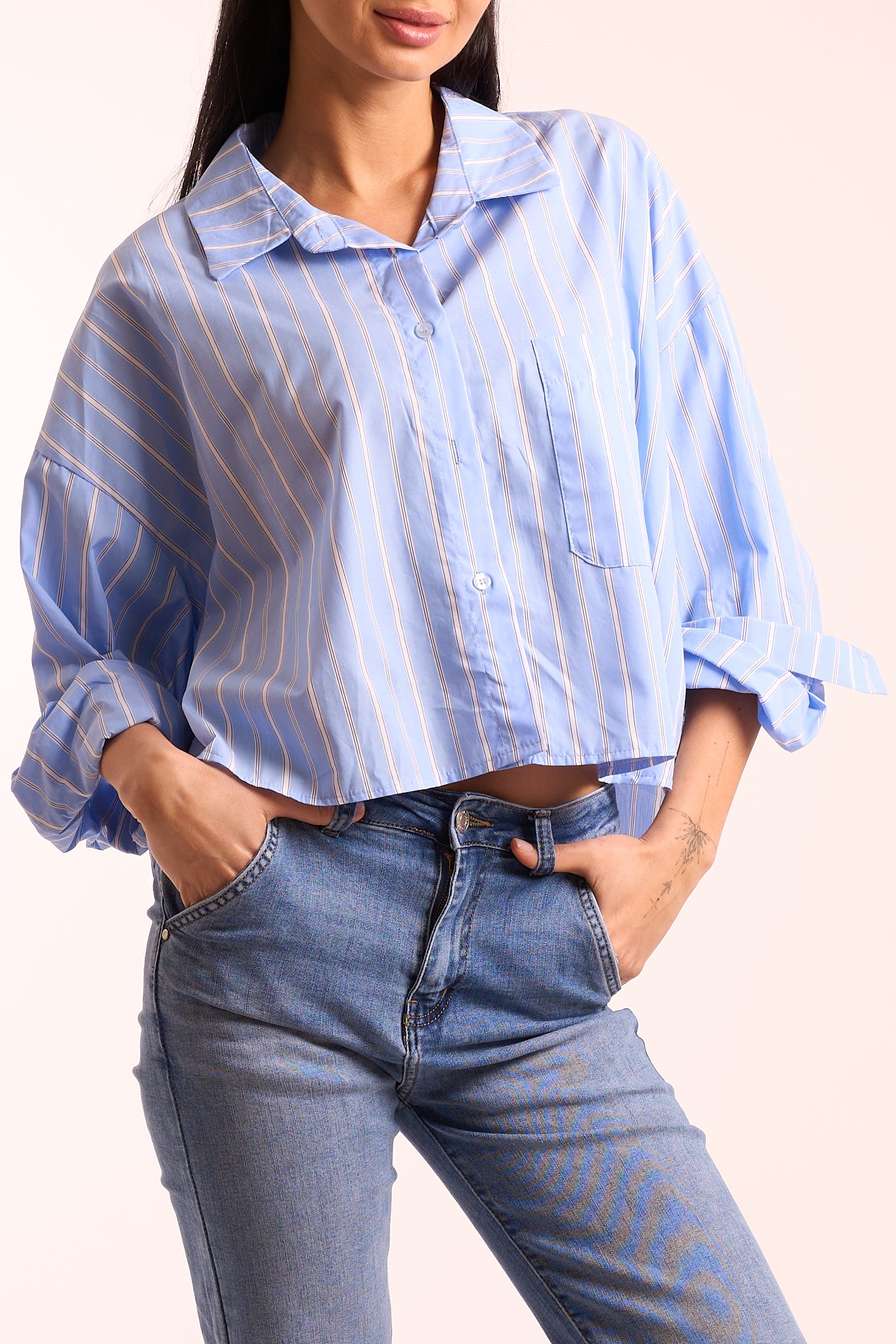 Camicia righe corta