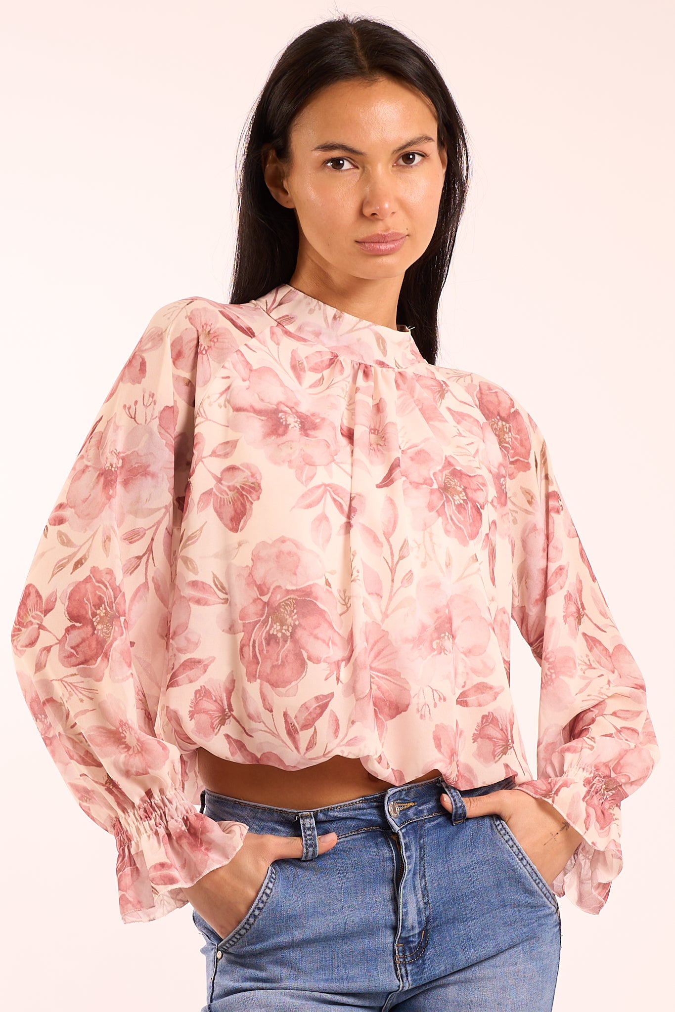 Blusa fantasia fiori