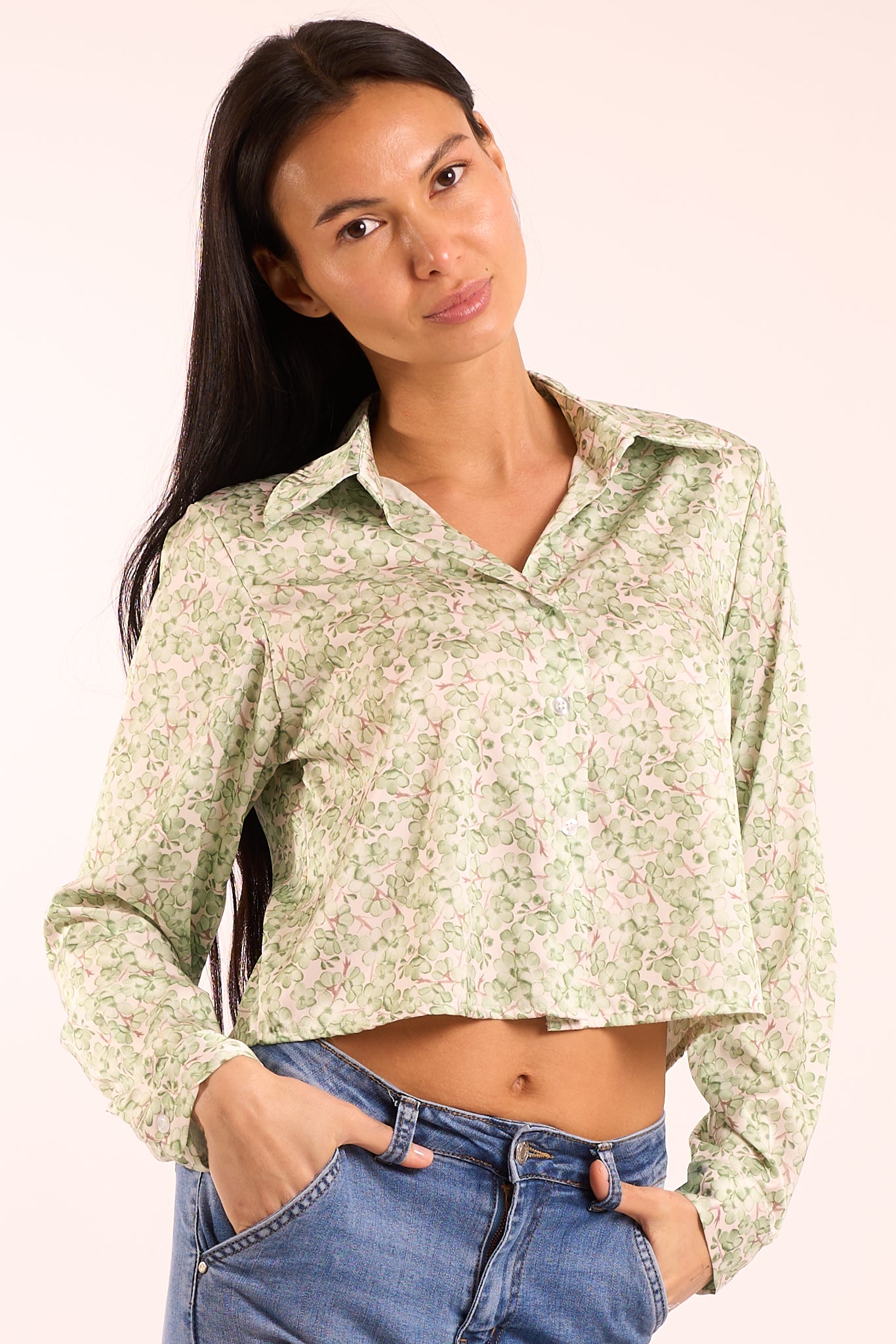 Camicia corta in fantasia