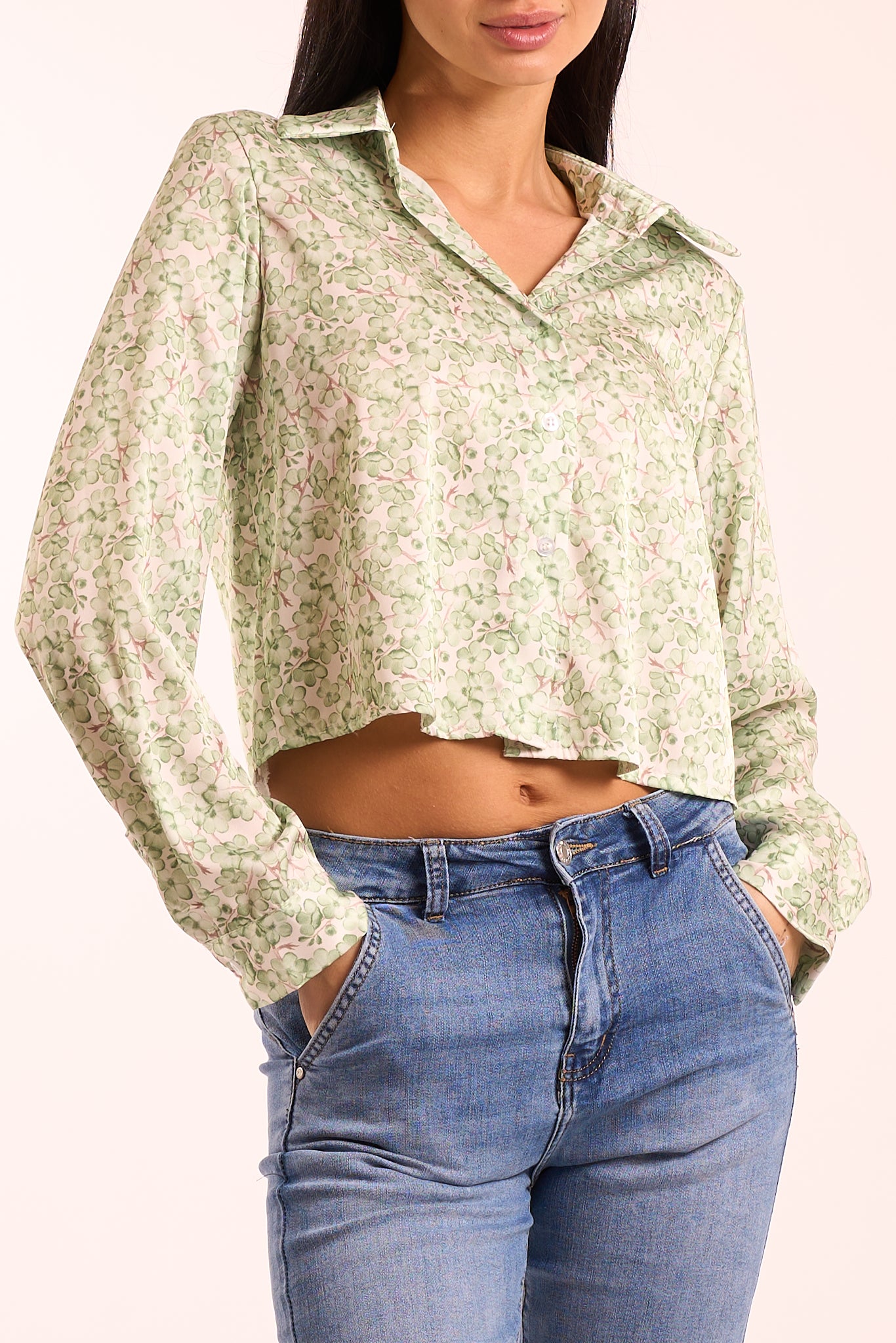 Camicia corta in fantasia