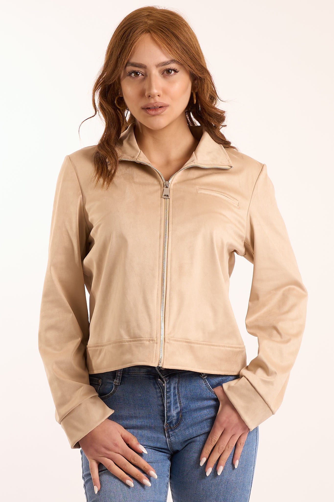 Giacca zip con taschino
