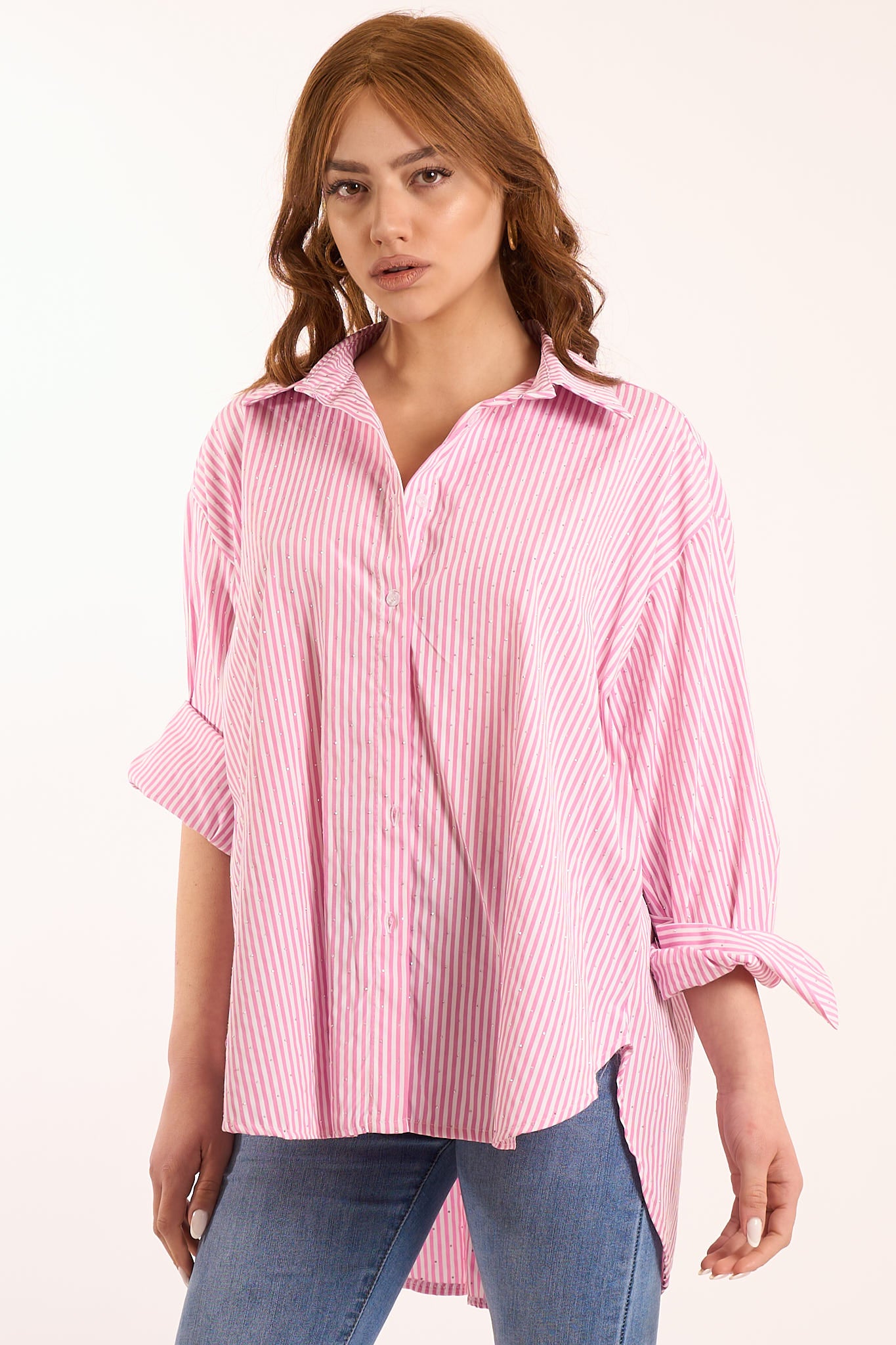 Camicia righe con strass