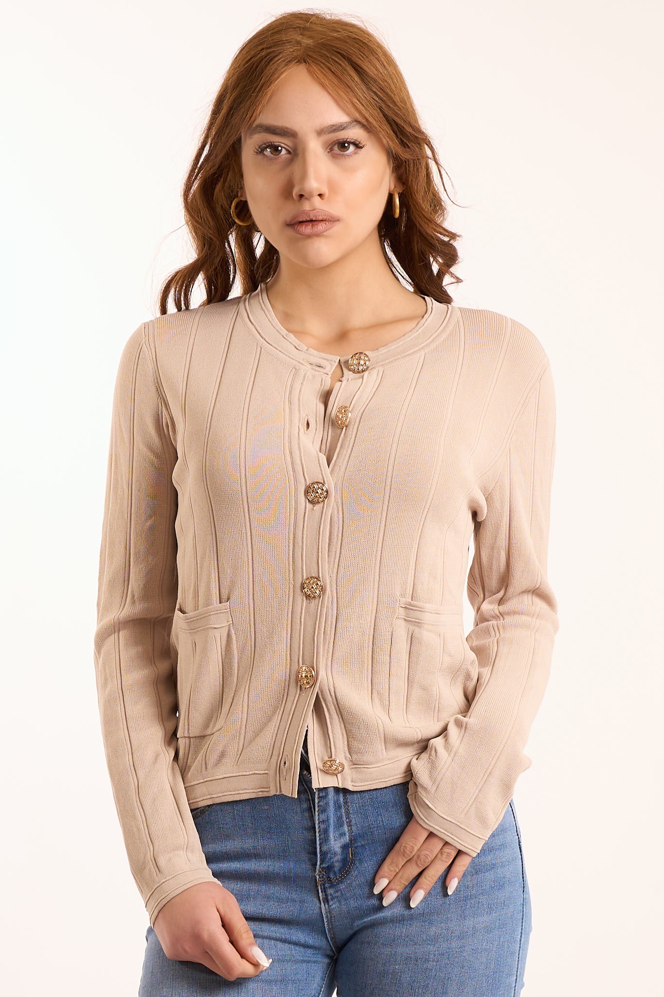 Cardigan bottoni oro