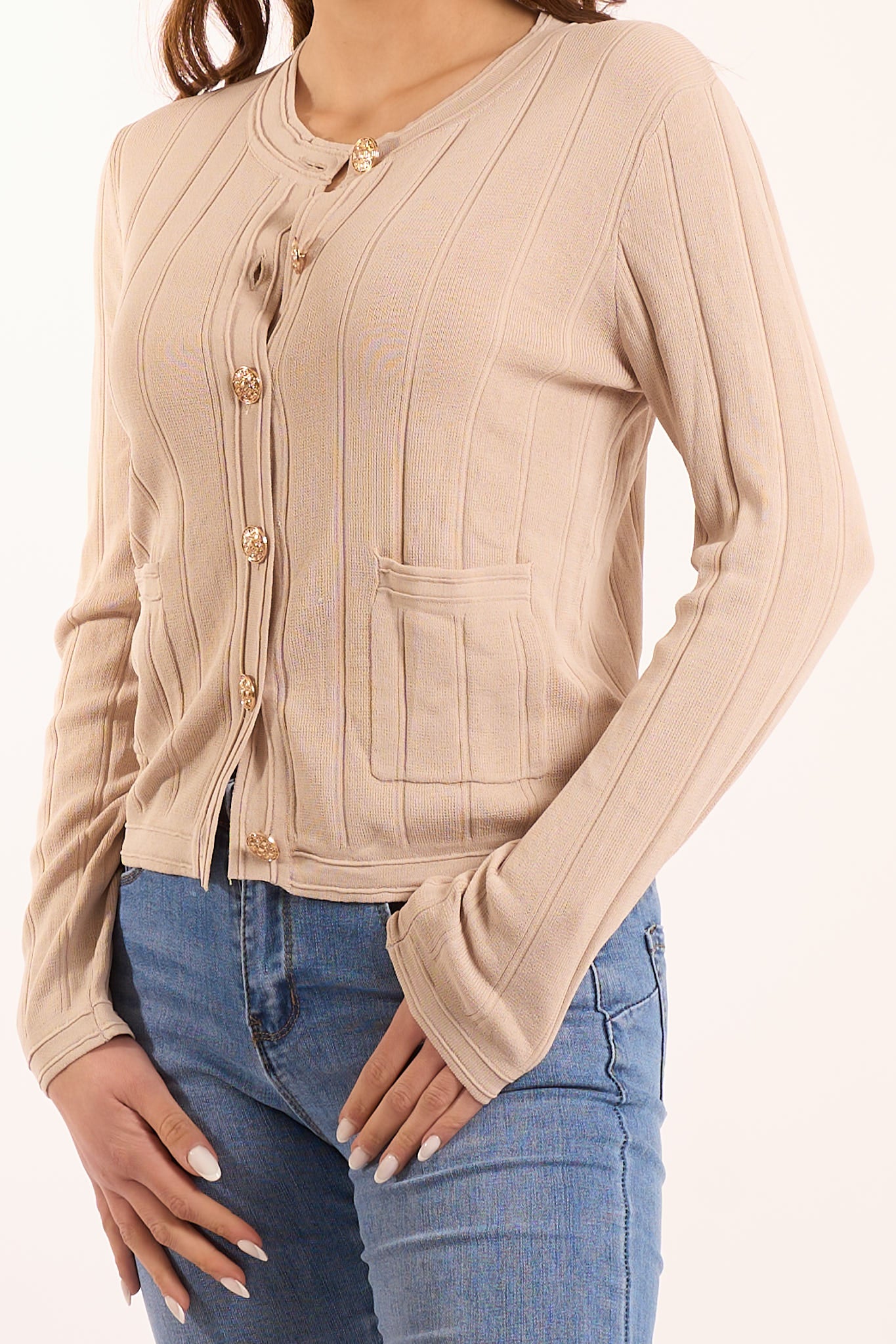 Cardigan bottoni oro