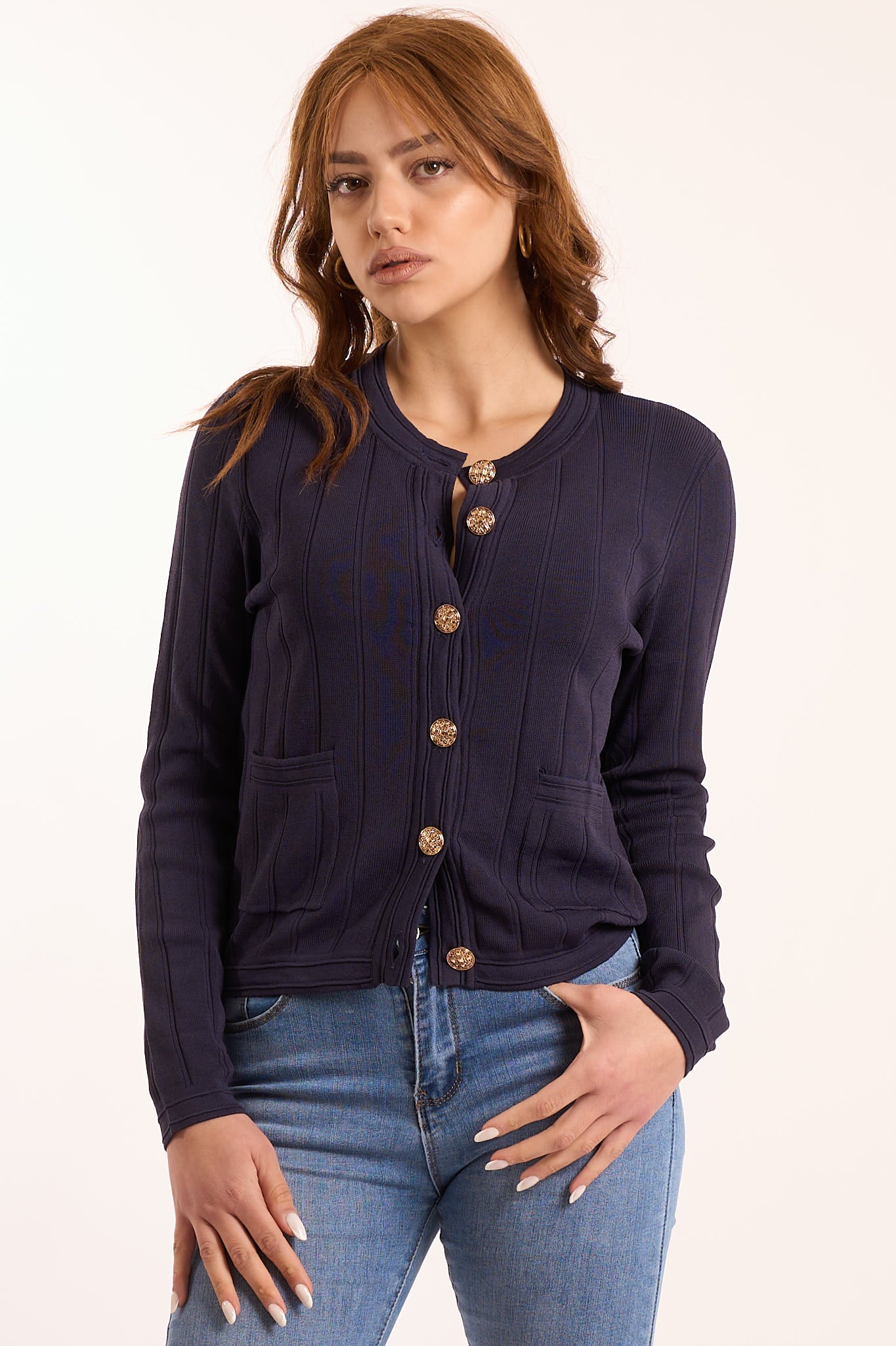 Cardigan bottoni oro