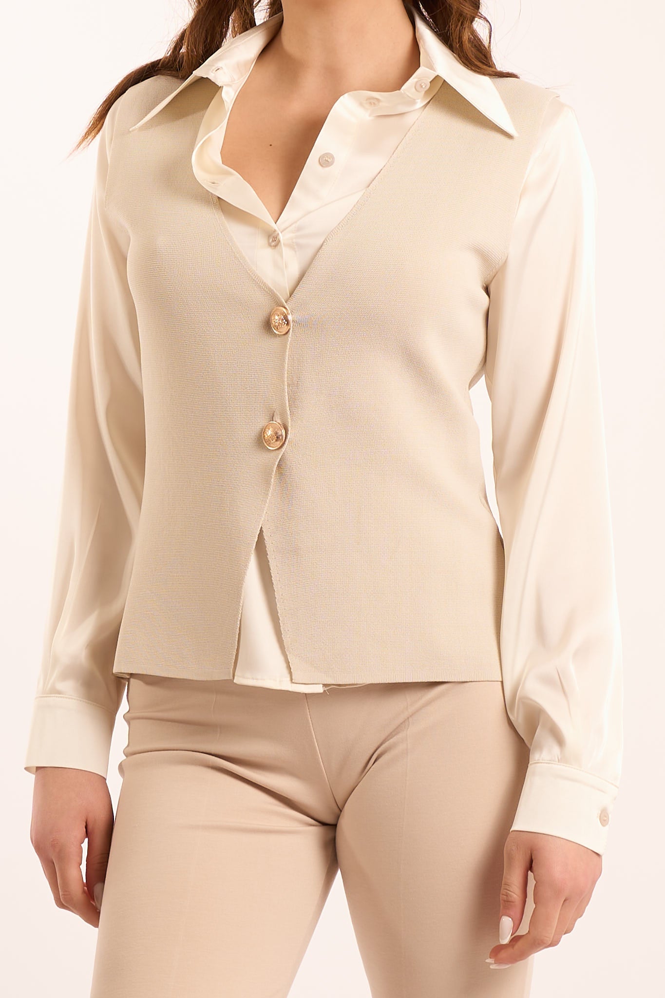 Gilet bottoni oro