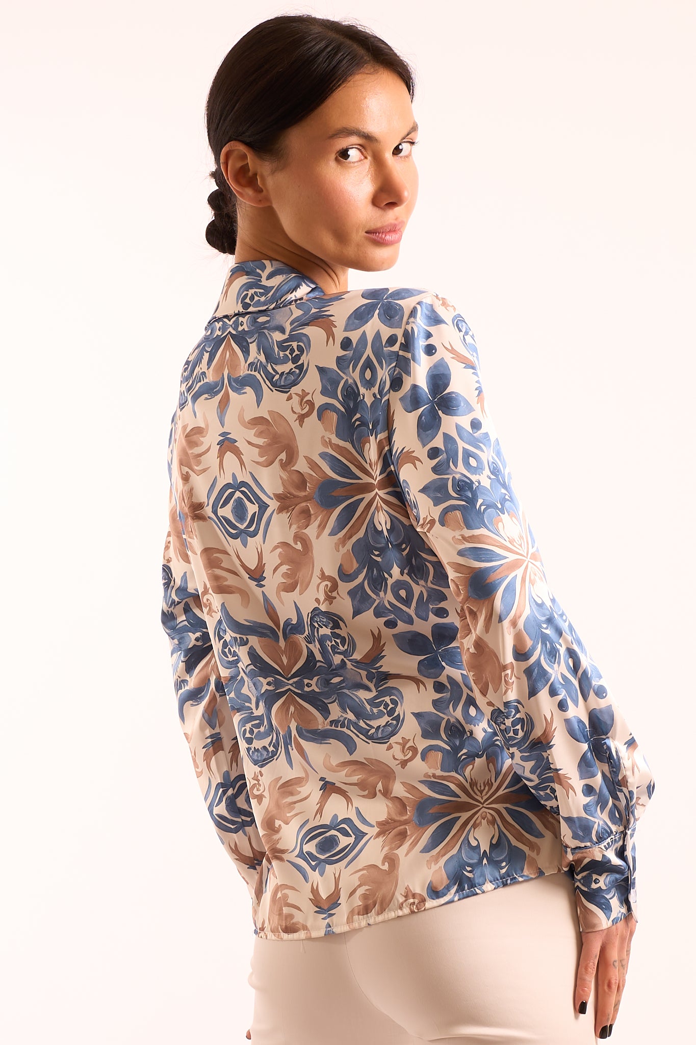 Camicia incrocio raso