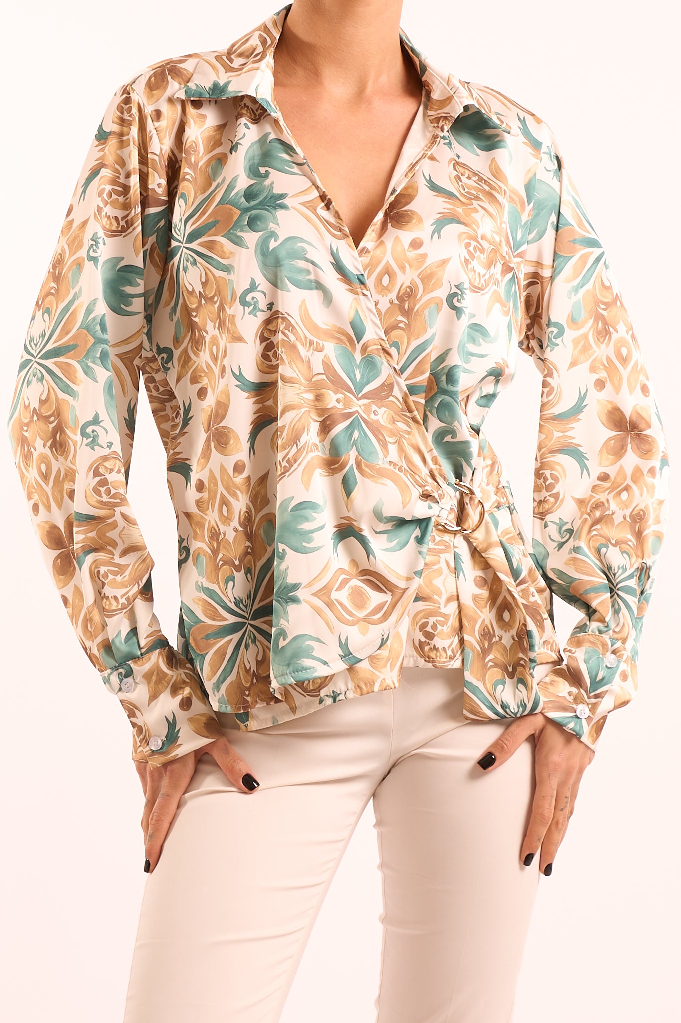 Camicia incrocio raso