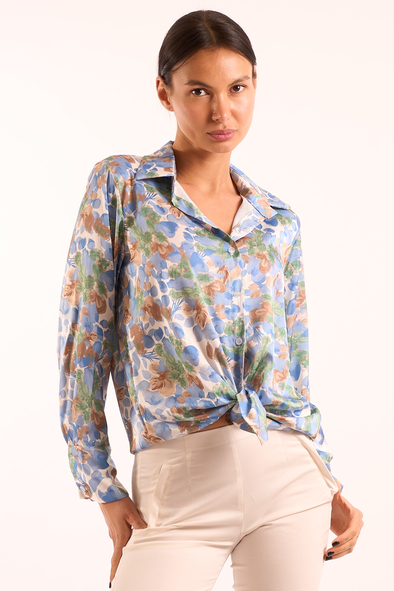 Camicia raso fantasia