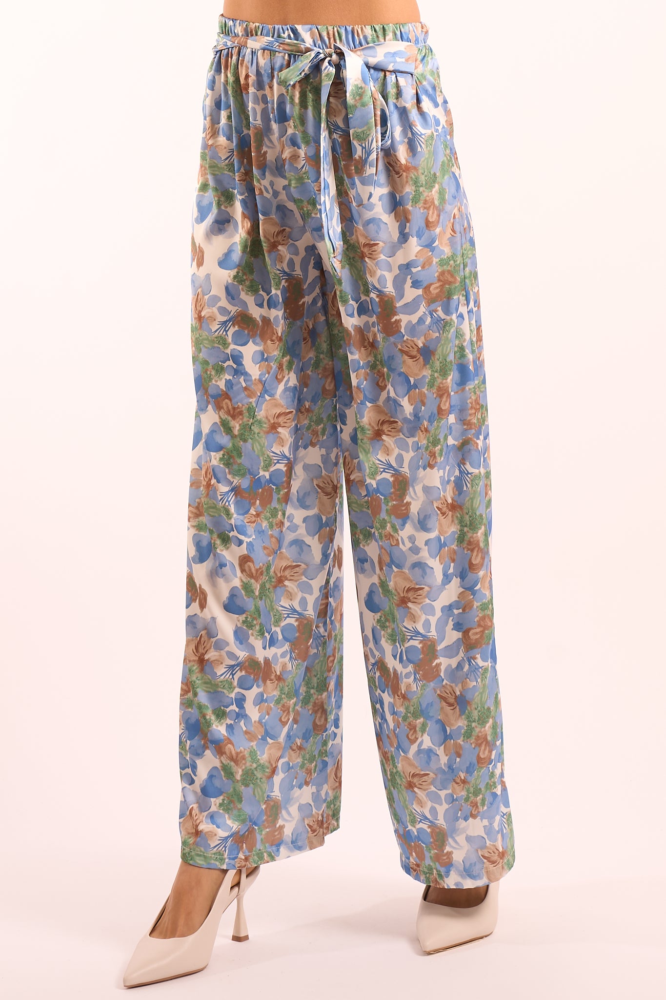 Pantalone raso fantasia