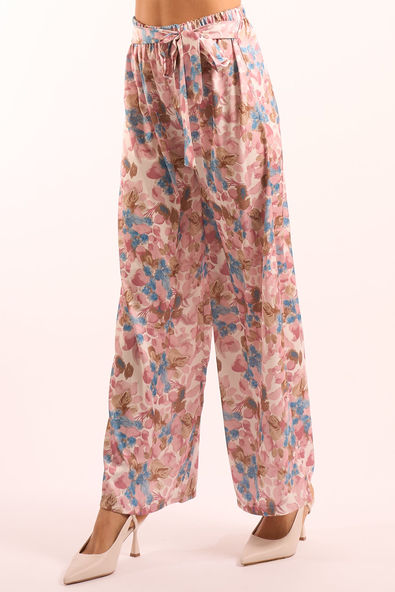 Pantalone raso fantasia