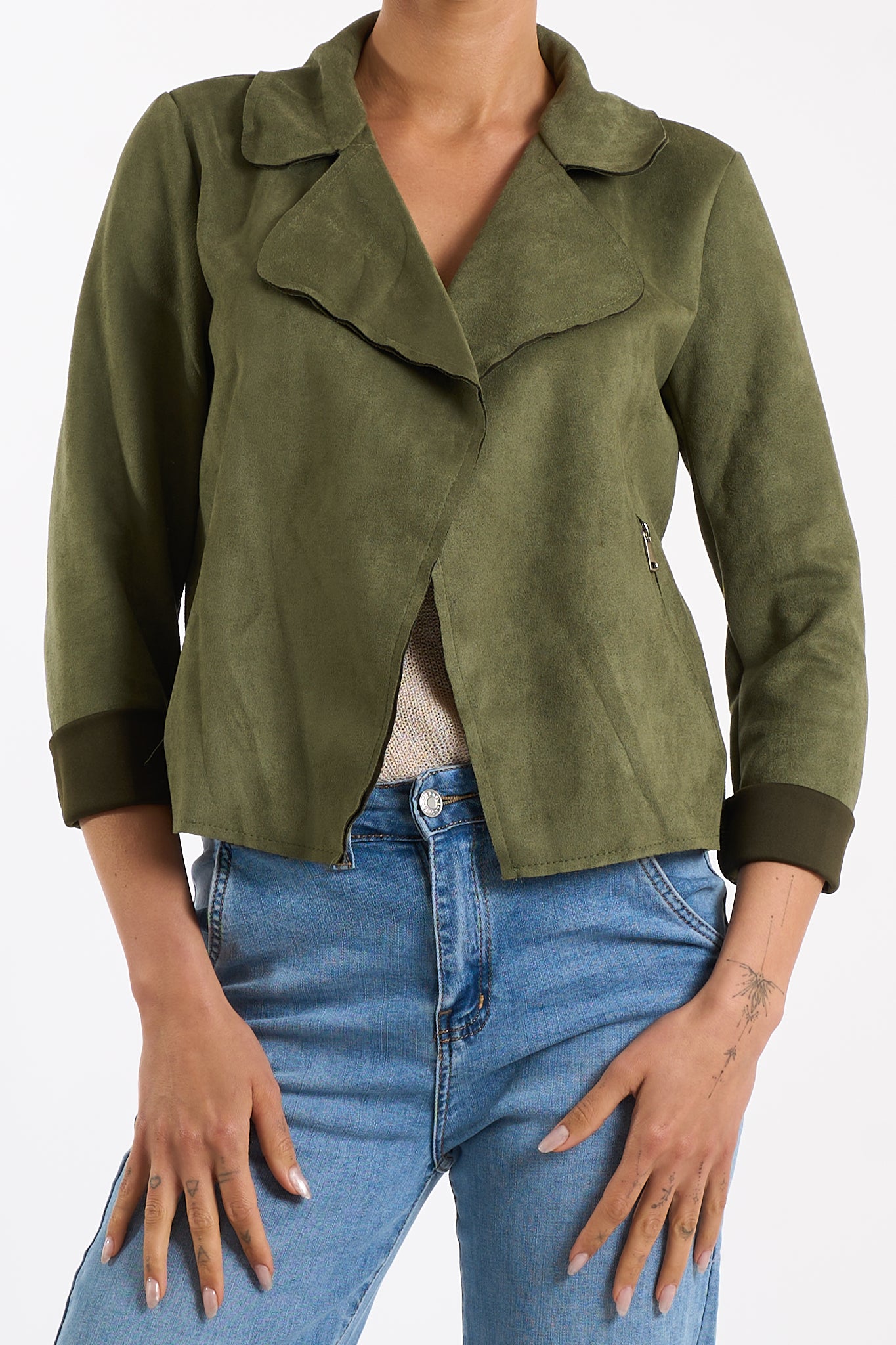 Giacca corta dainetto zip
