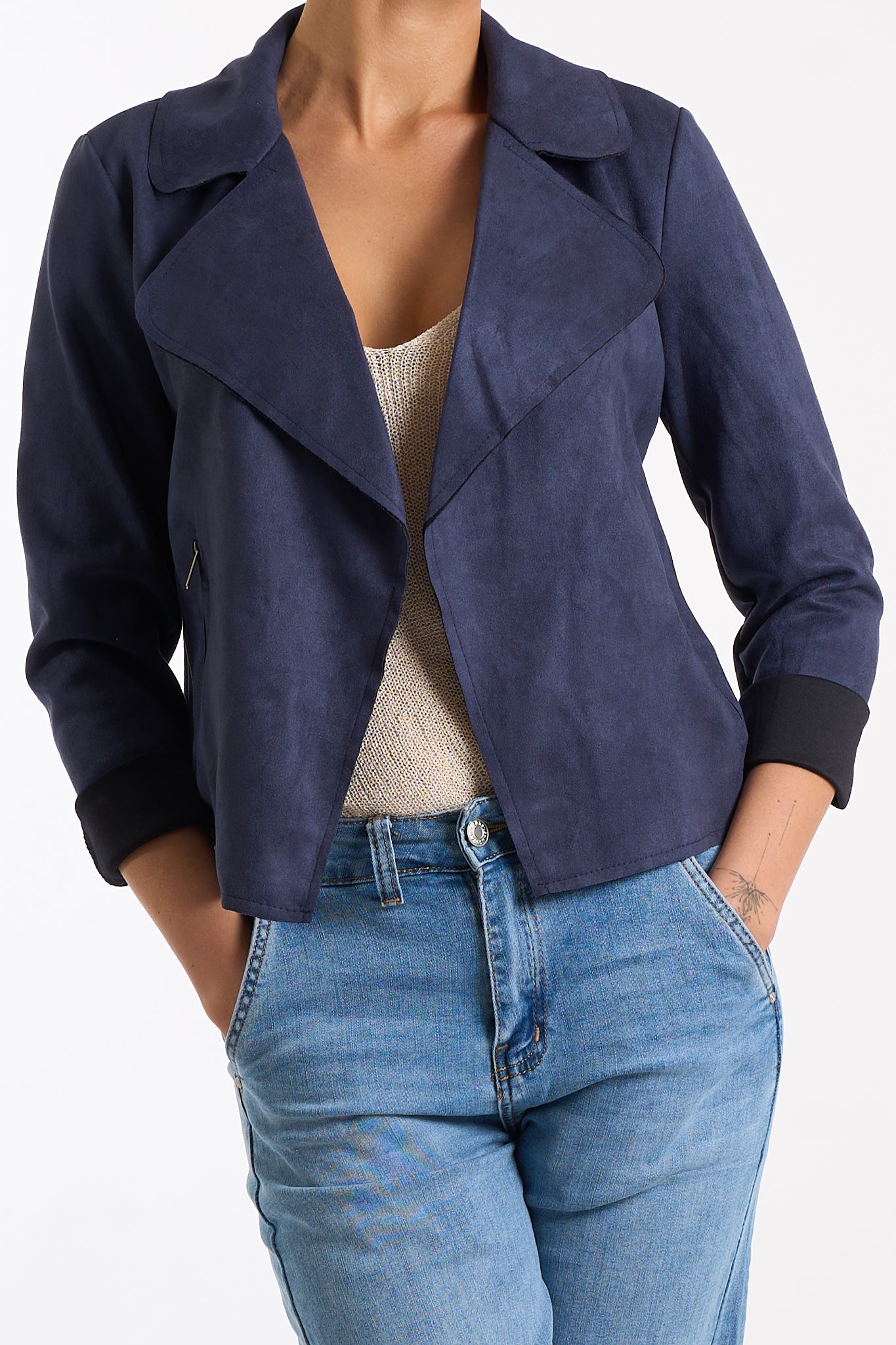 Giacca corta dainetto zip
