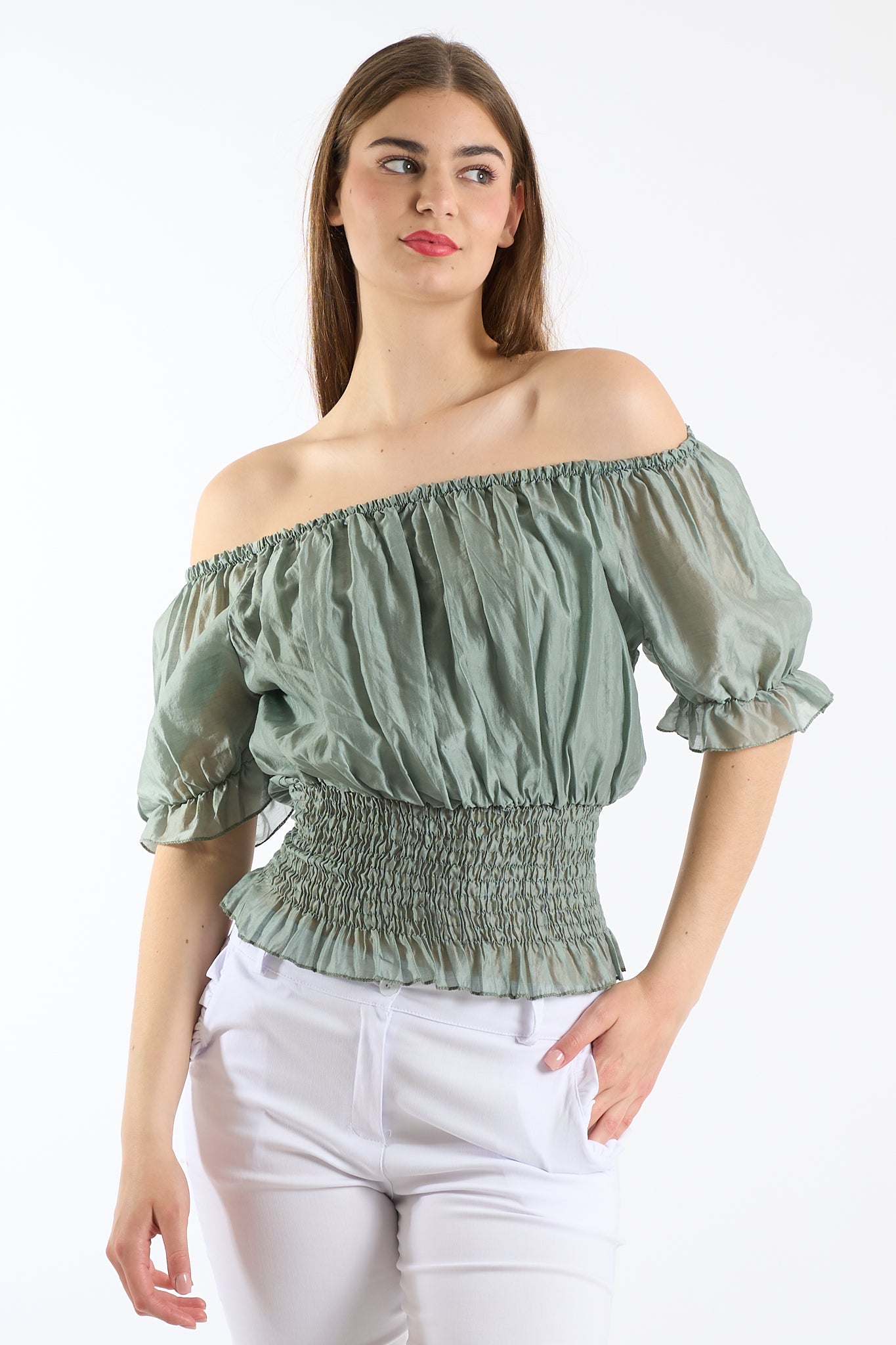 Blusa arricciata