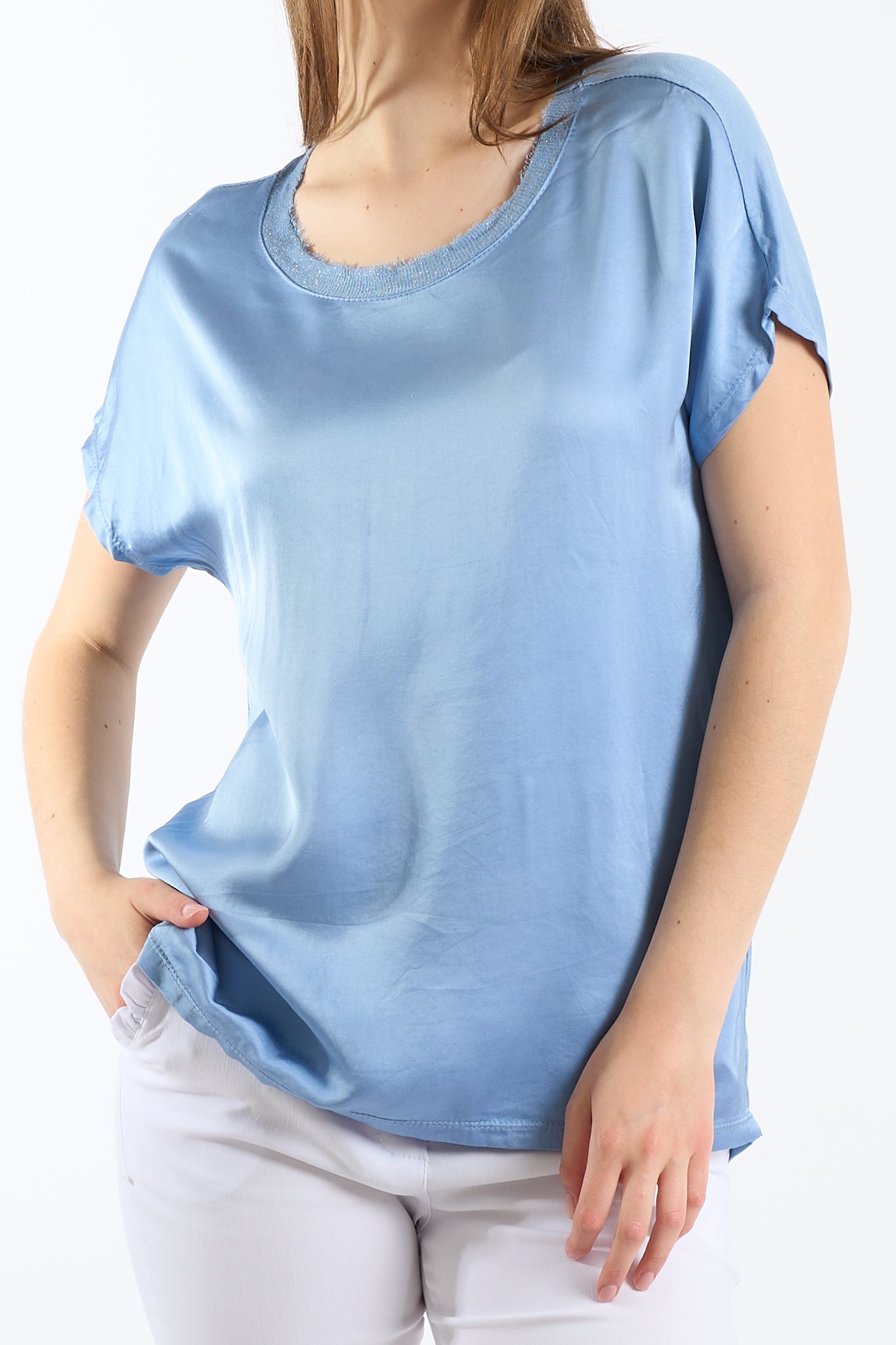 Maglia collo lurex