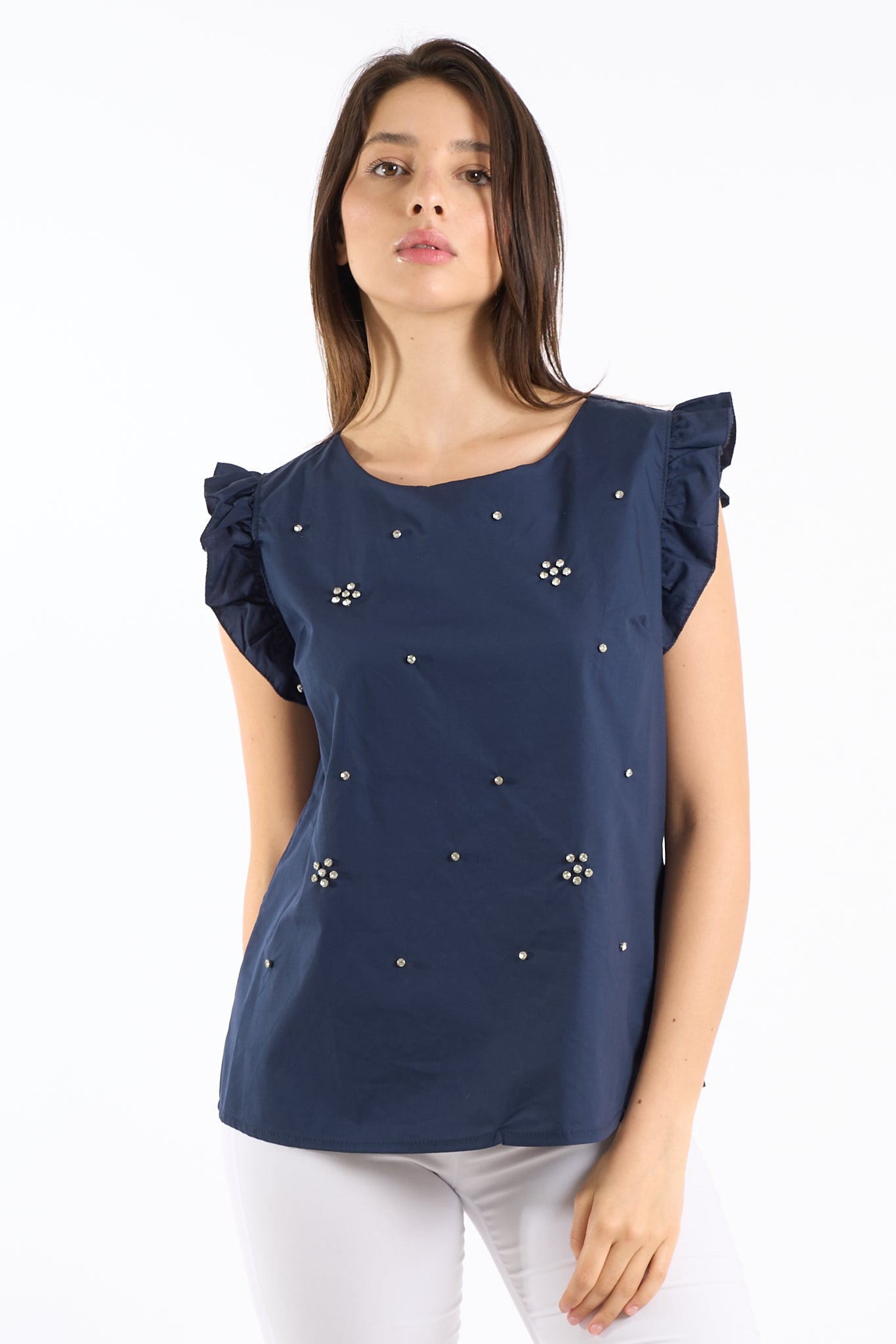 Top rouches con dettagli
