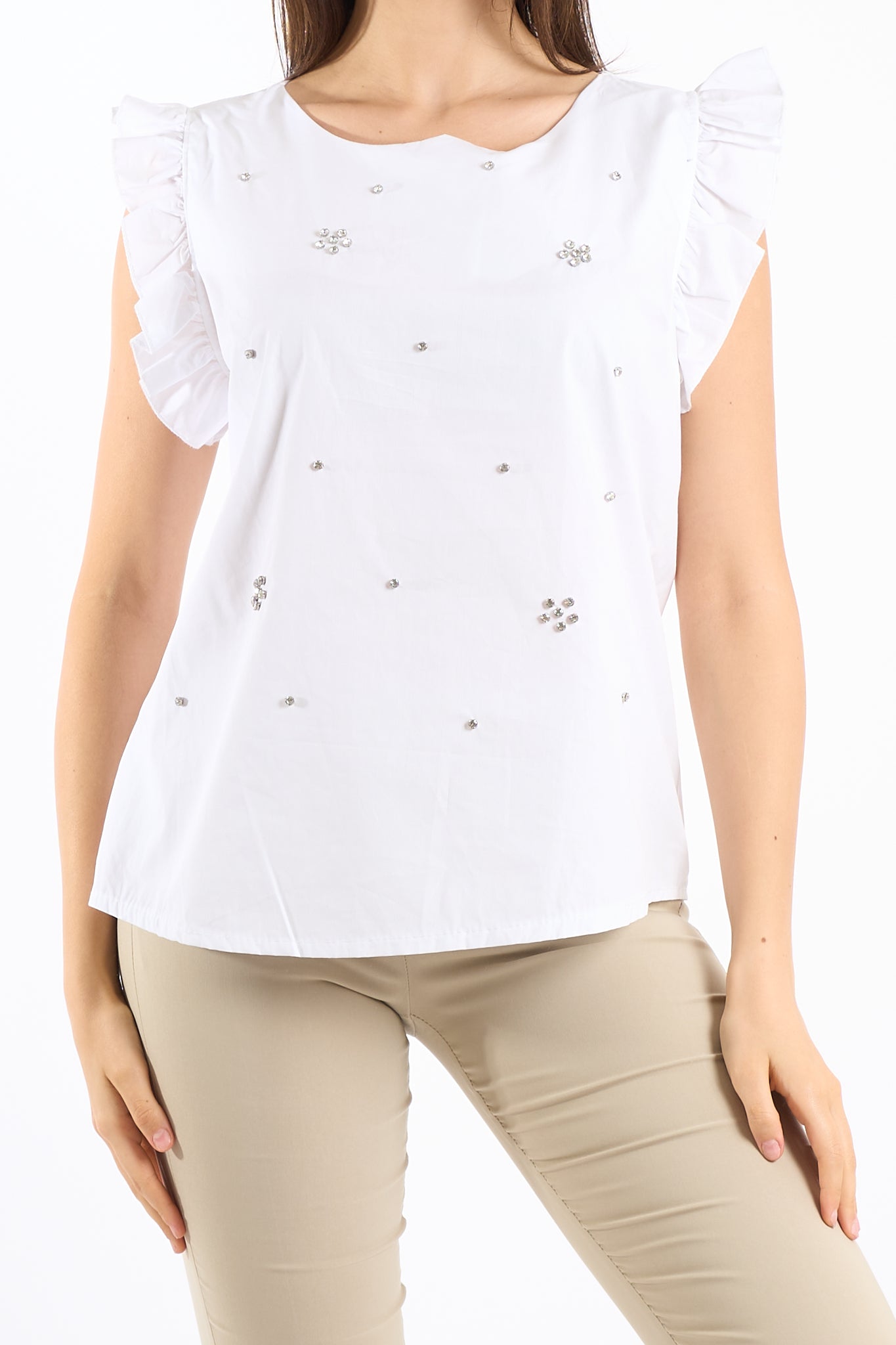 Top rouches con dettagli