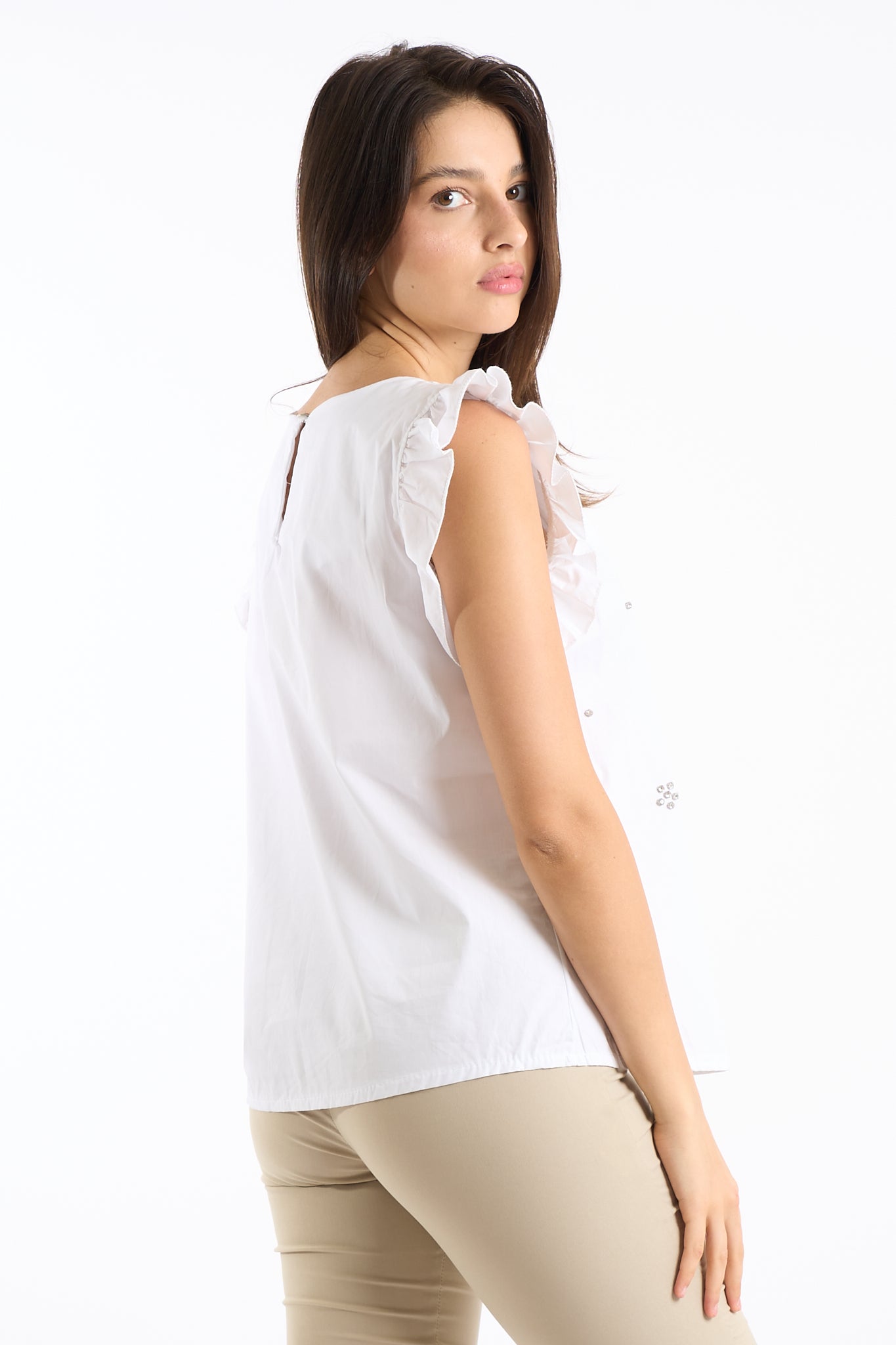 Top rouches con dettagli