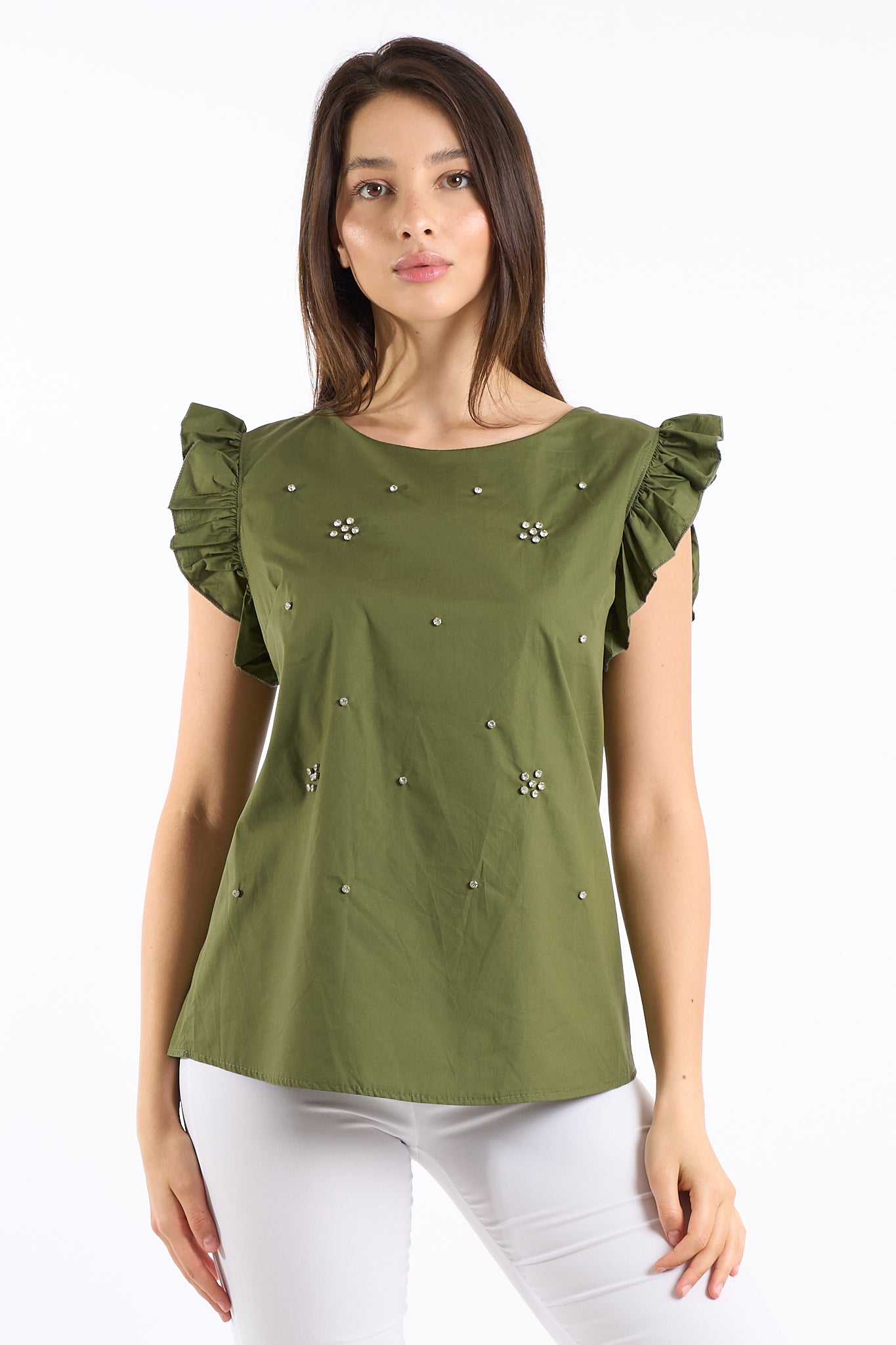 Top rouches con dettagli