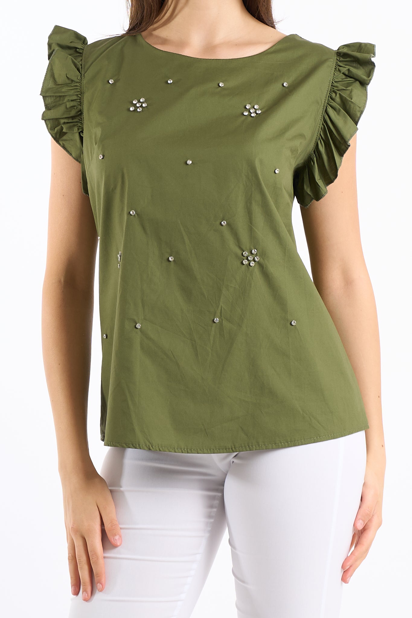 Top rouches con dettagli