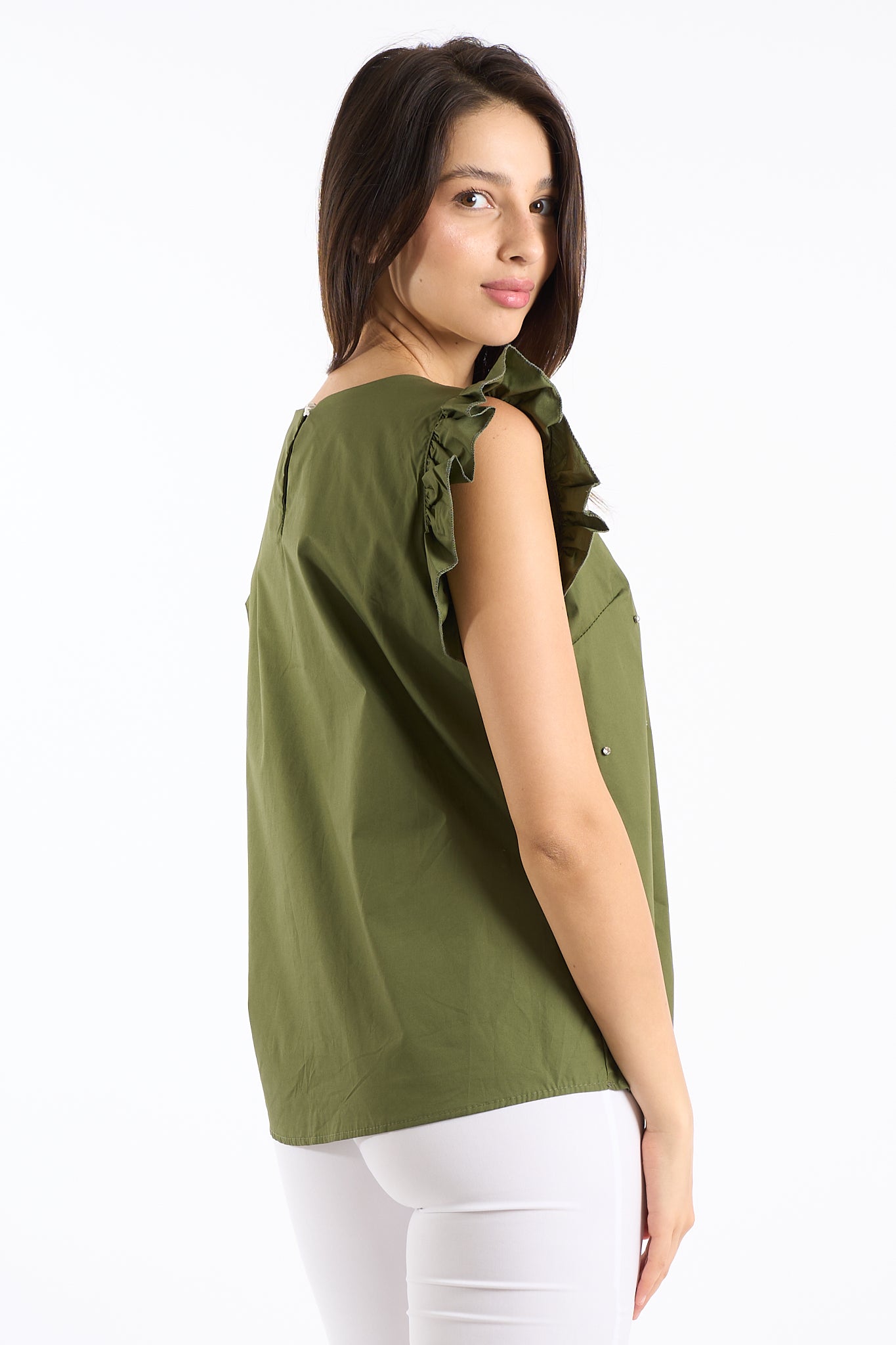 Top rouches con dettagli