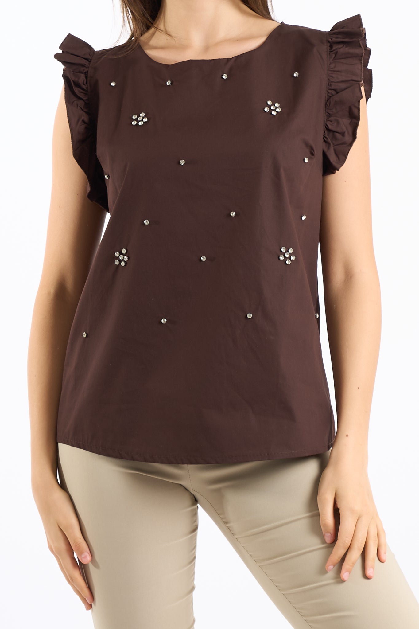 Top rouches con dettagli
