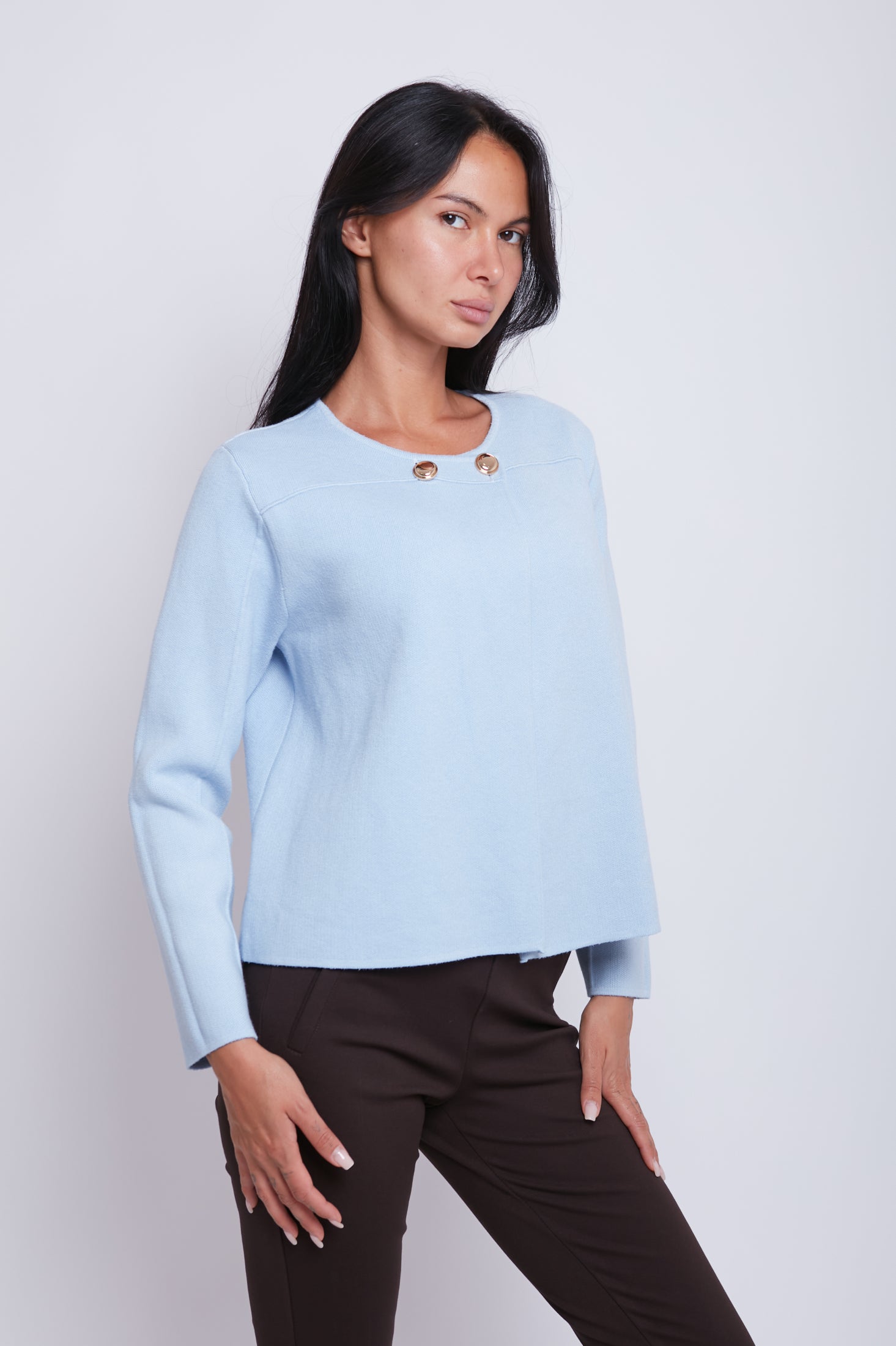 CARDIGAN DUE BOTTONI|Colore:Polvere