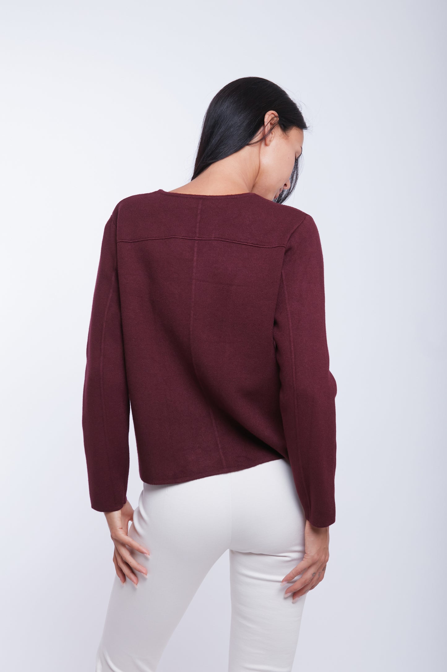 CARDIGAN DUE BOTTONI|Colore:Bordeaux