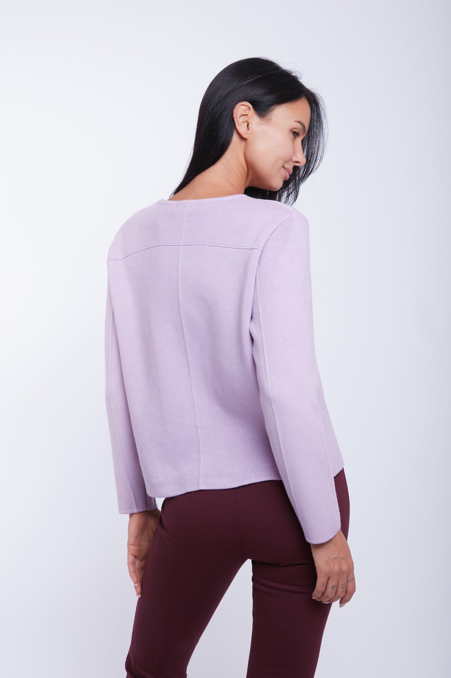 CARDIGAN DUE BOTTONI|Colore:Glicine