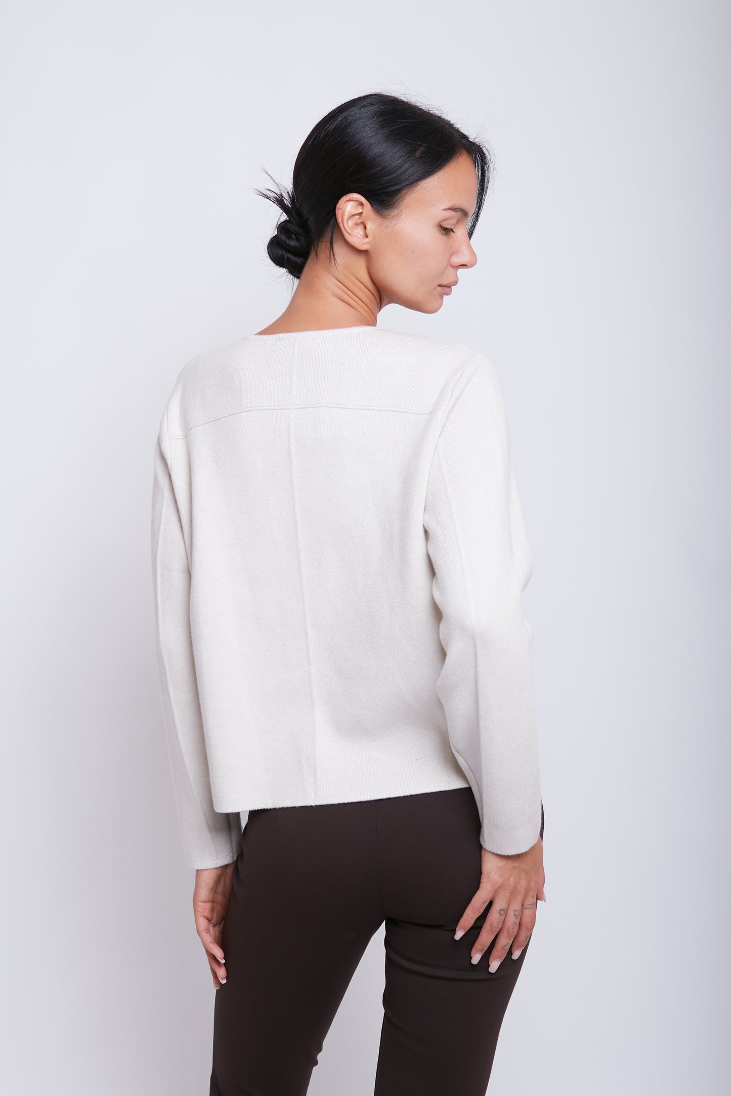 CARDIGAN DUE BOTTONI|Colore:Burro