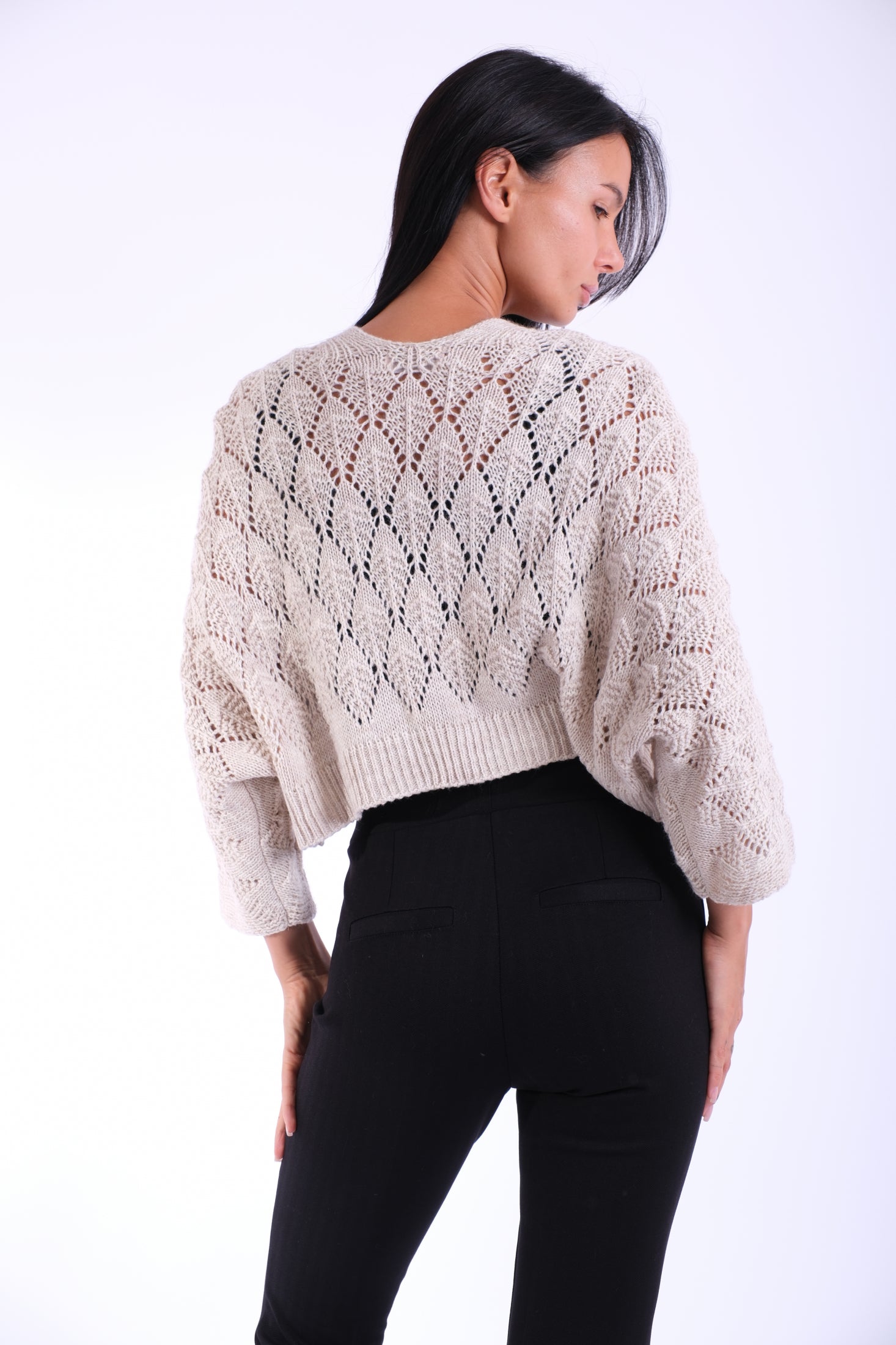 CARDIGAN CORTO TRAFORATO