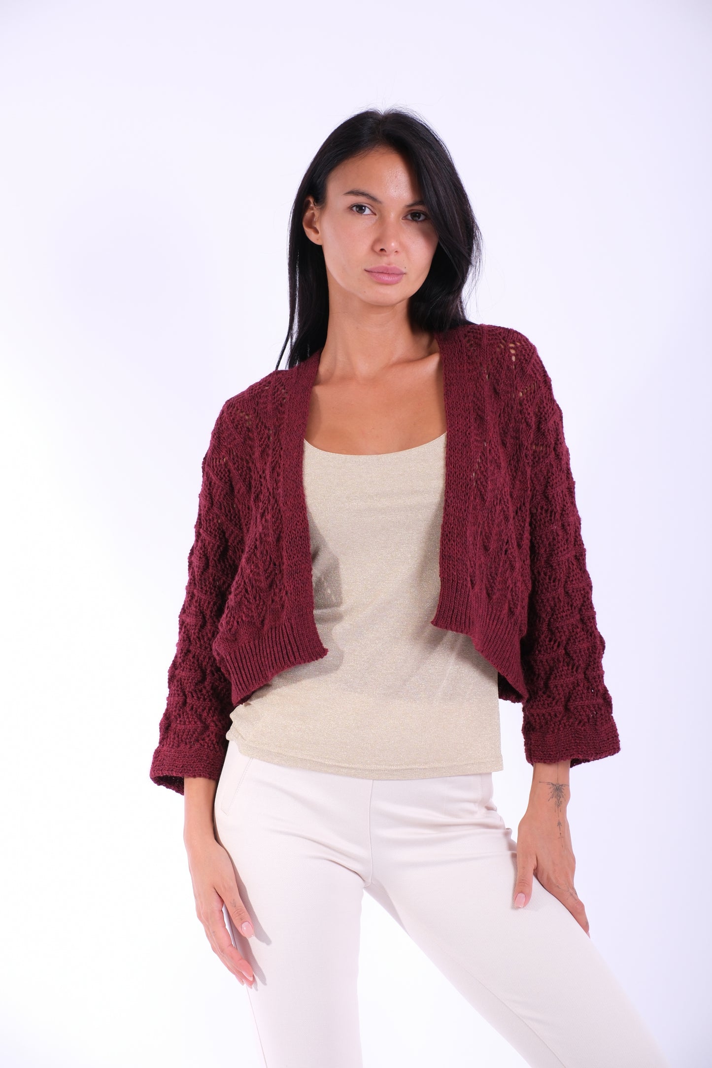 CARDIGAN CORTO TRAFORATO
