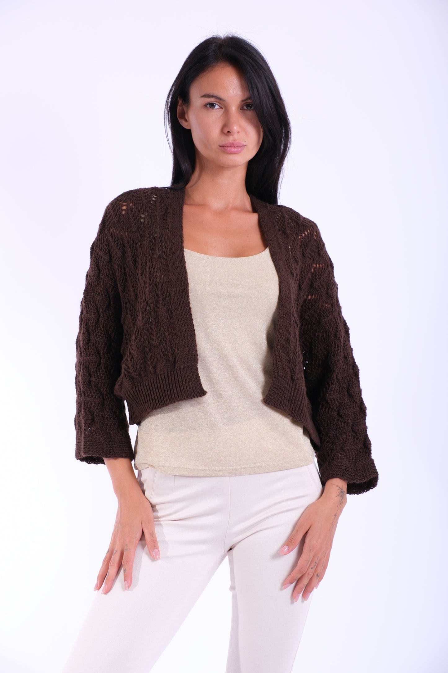 CARDIGAN CORTO TRAFORATO