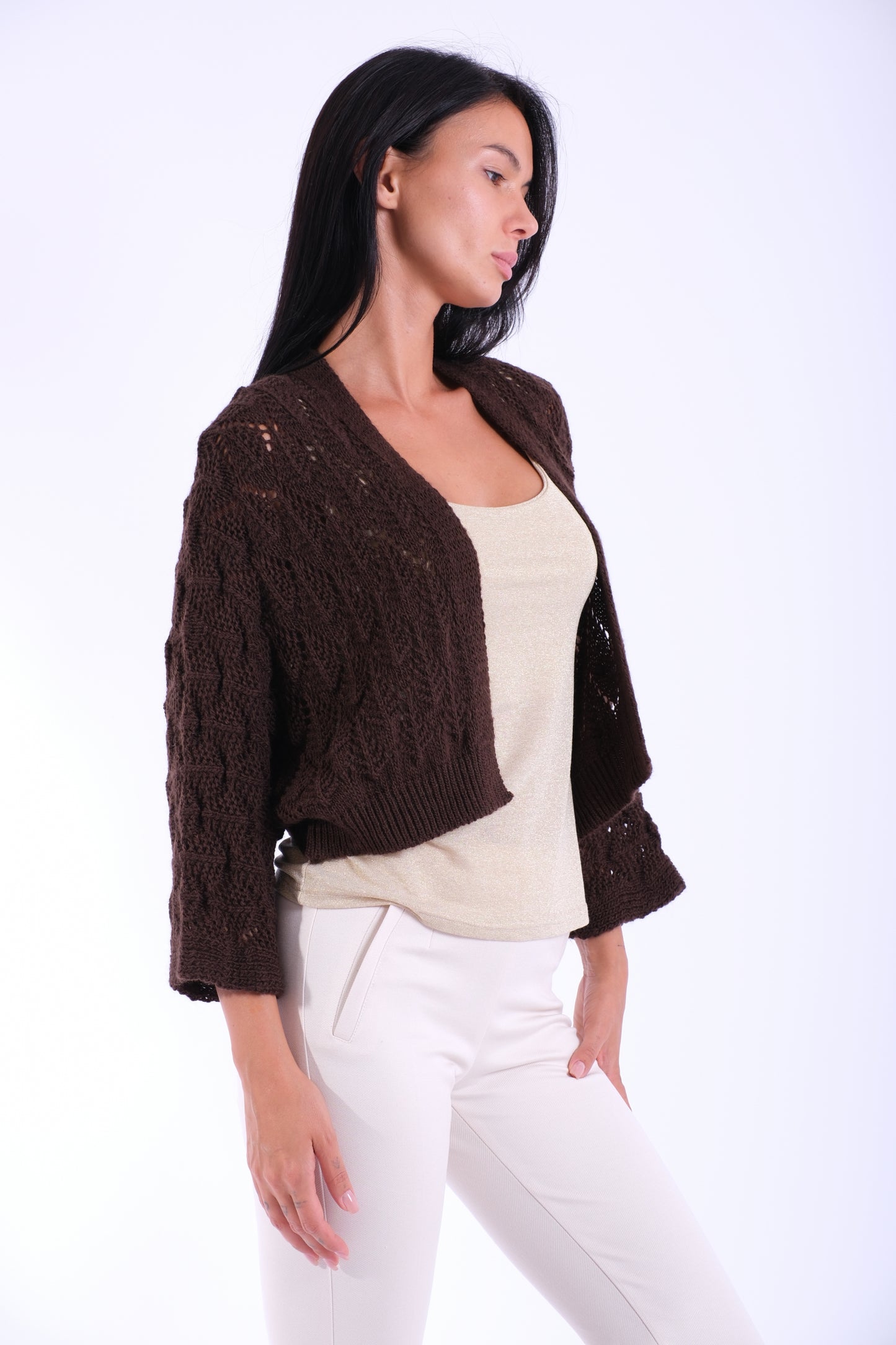 CARDIGAN CORTO TRAFORATO