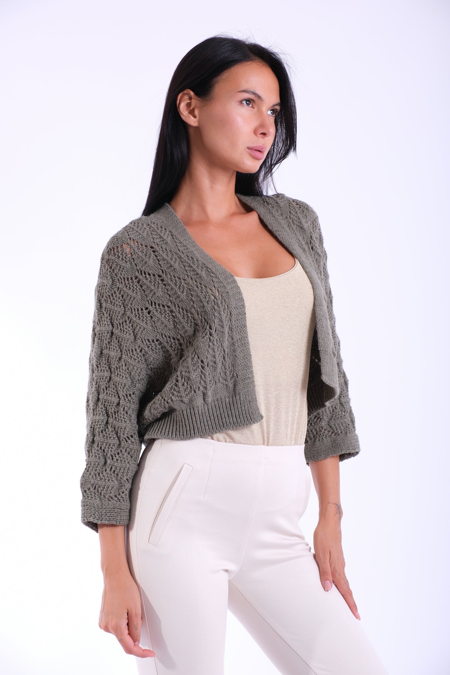 CARDIGAN CORTO TRAFORATO
