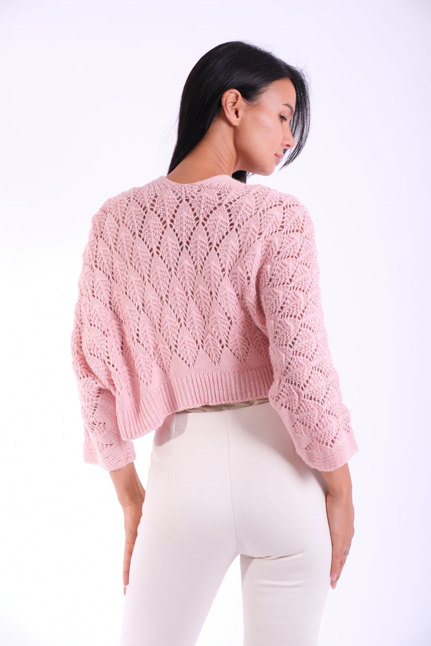 CARDIGAN CORTO TRAFORATO