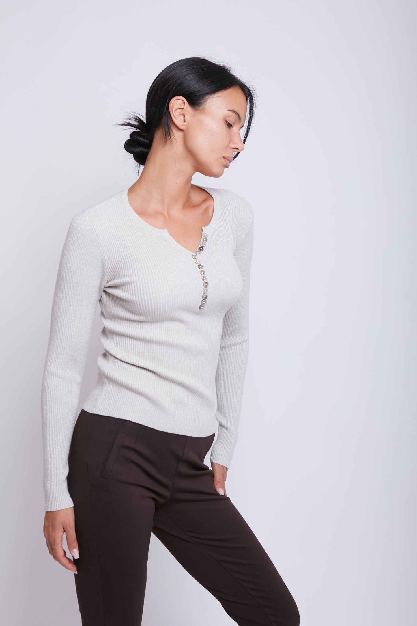 MAGLIA BOTTONCINI LUREX