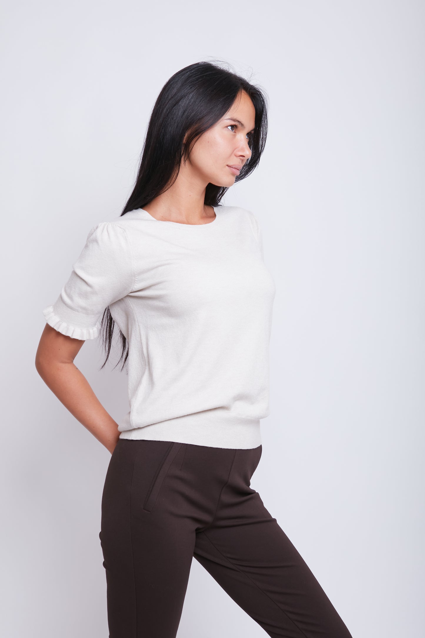 MAGLIA MEZZA MANICA ROUCHES