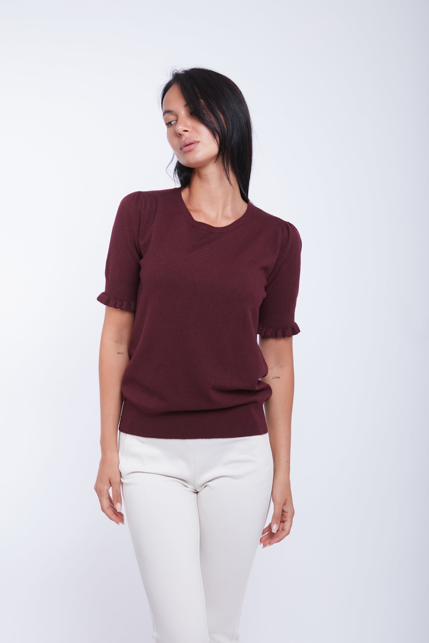 MAGLIA MEZZA MANICA ROUCHES