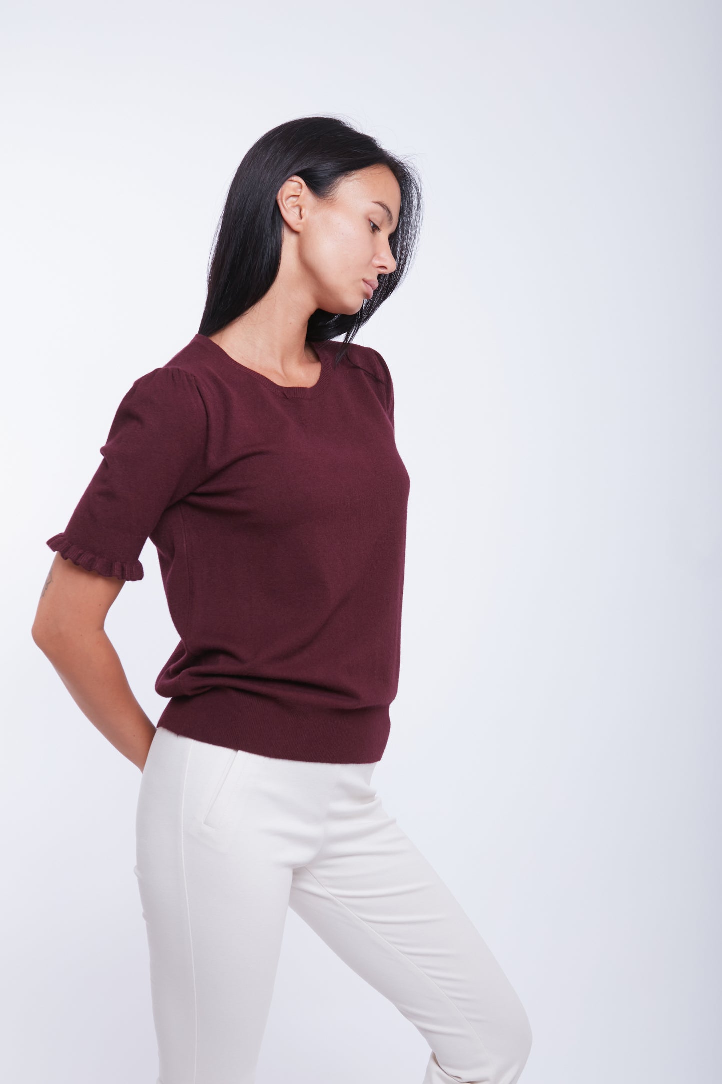 MAGLIA MEZZA MANICA ROUCHES